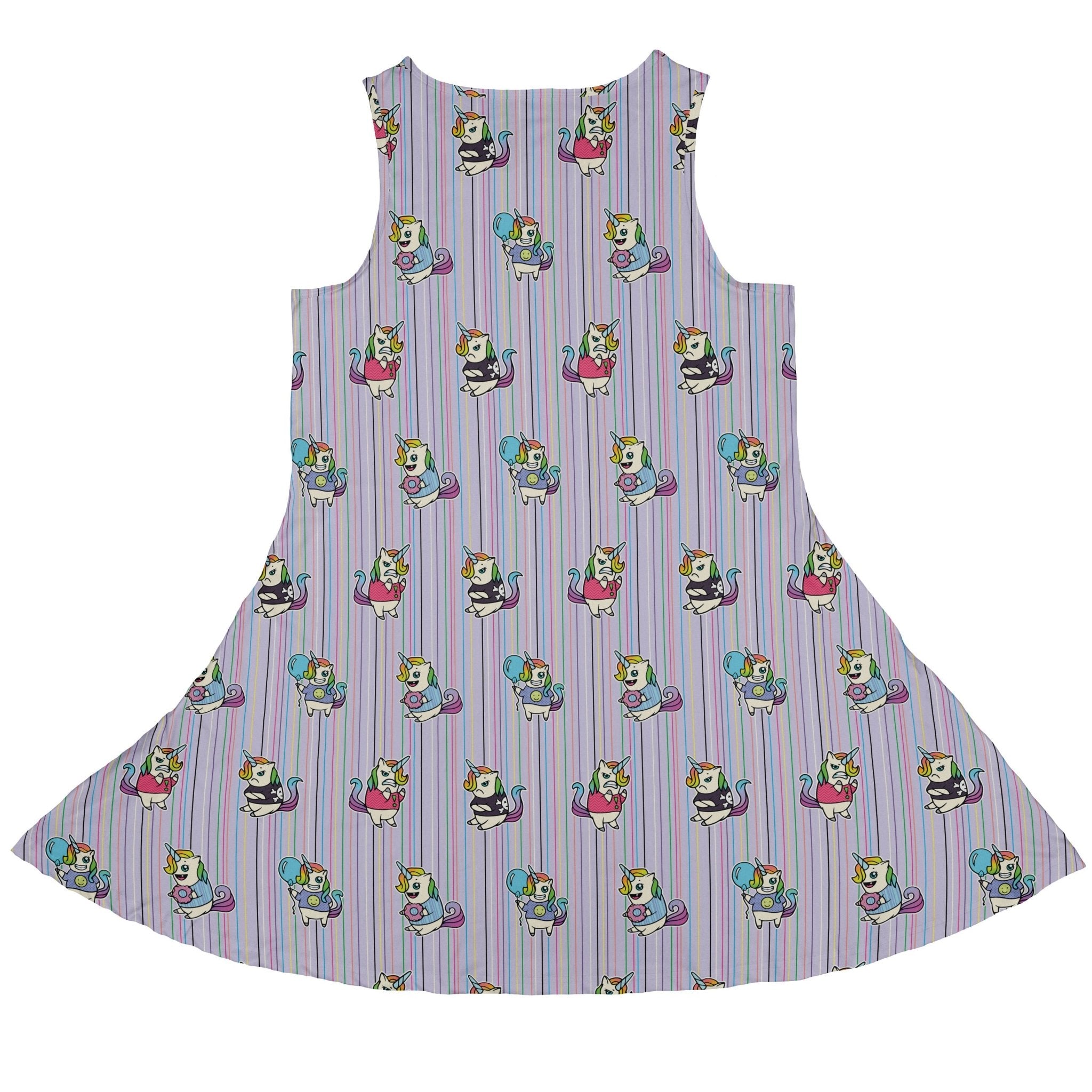 Moodicorn Rainbow Stripes Dress Geek Nerd Design By Brigid Ashwood Fantasy Prints lx - C