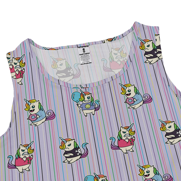 Moodicorn Rainbow Stripes Dress Geek Nerd Design By Brigid Ashwood Fantasy Prints lx - C