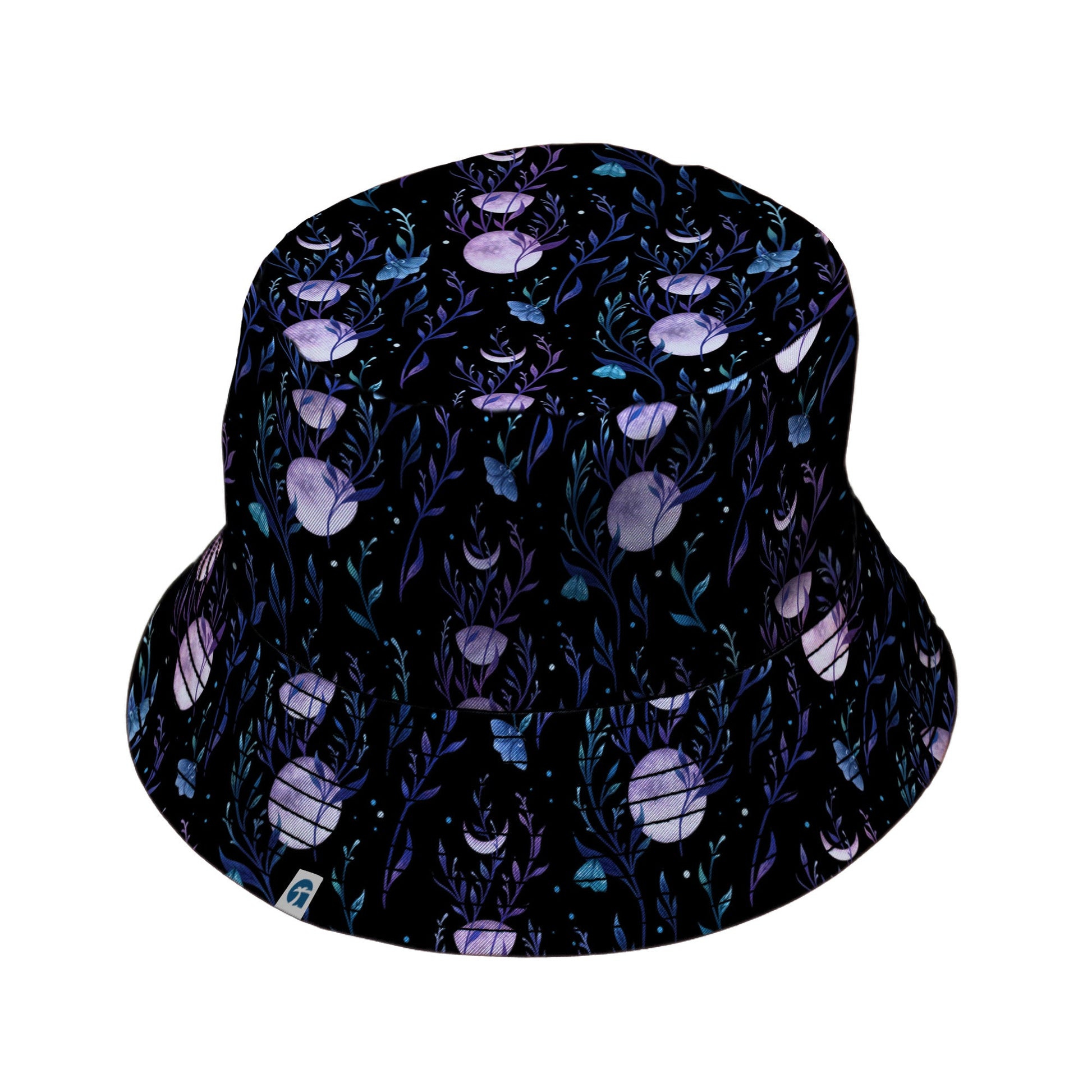 Moon Phase Garden Bucket Hat Black Stitching