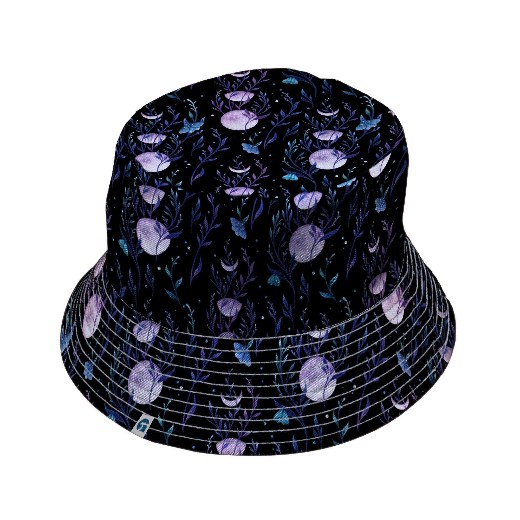 Moon Phase Garden Bucket Hat Gray Stitching