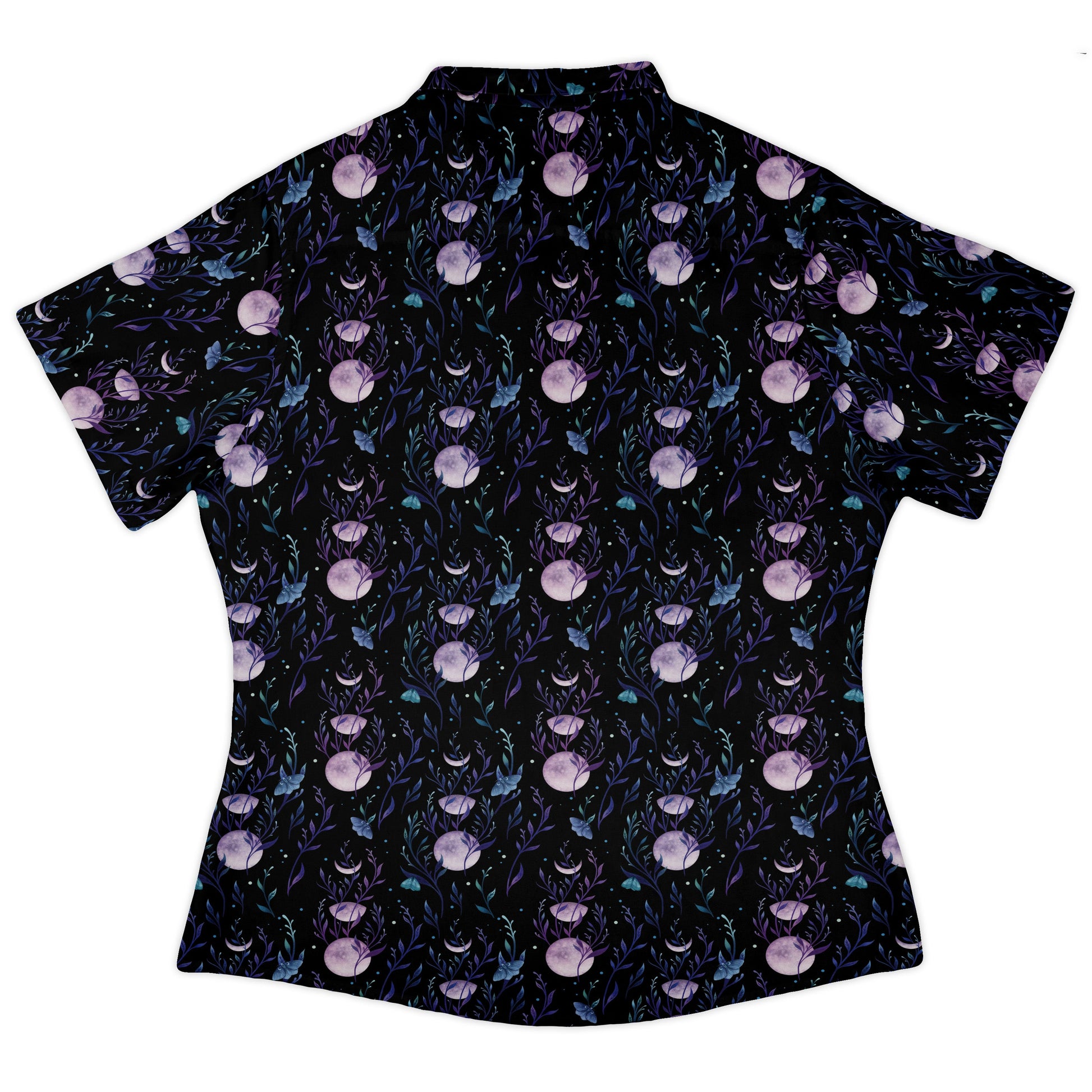 Moon Phase Garden Curvy Button Up Shirt womens back