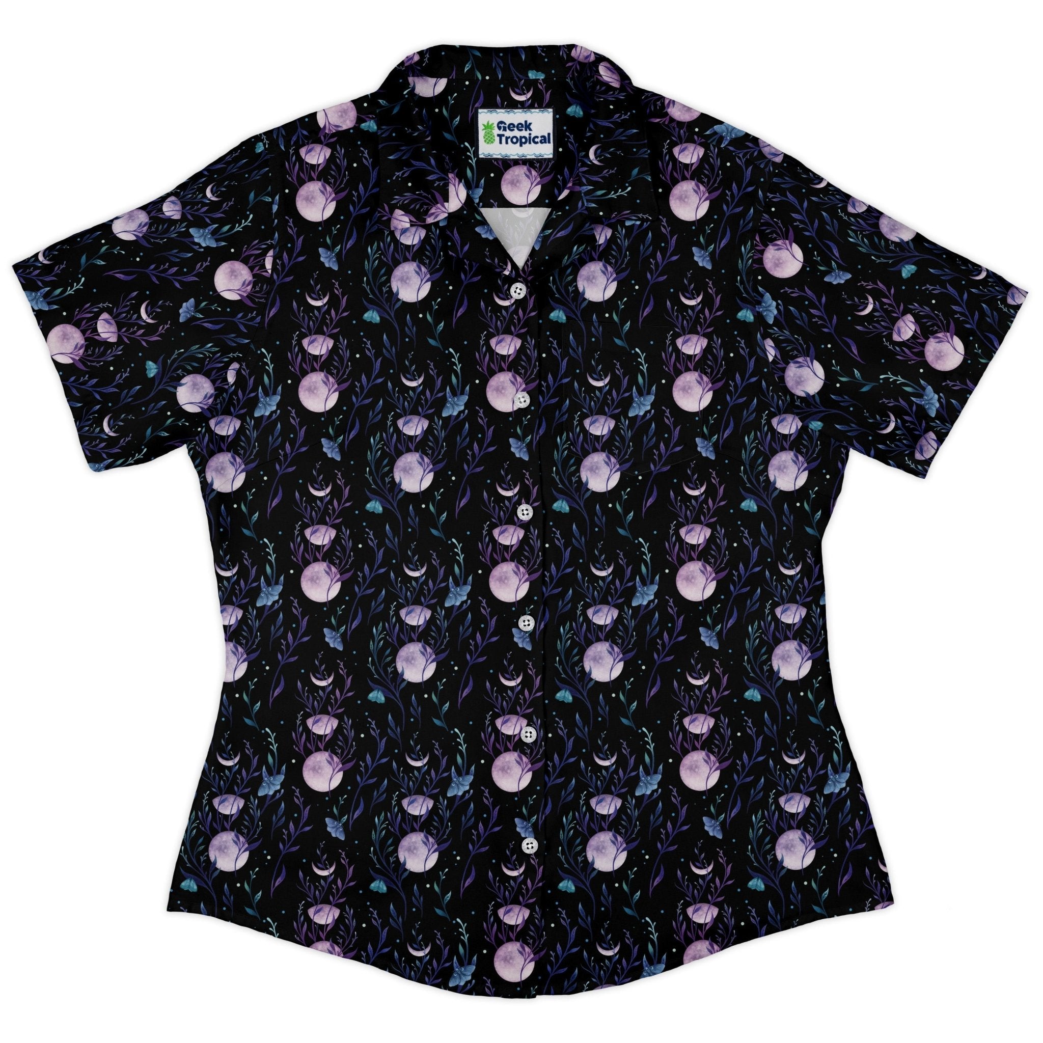 Moon Phase Garden Curvy Button Up Shirt 2