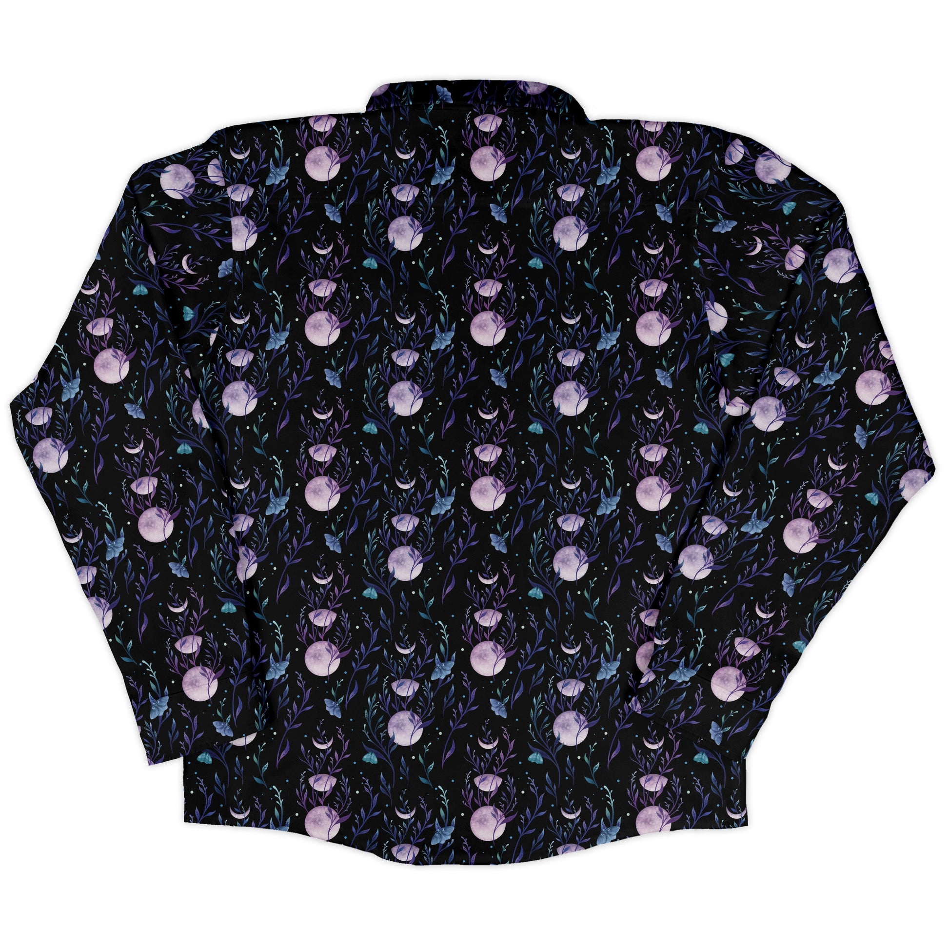 Moon Phase Garden Long Sleeve Button Up Shirt back