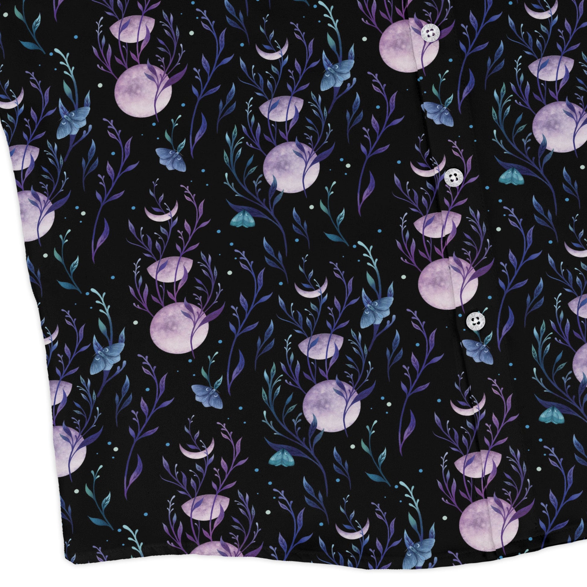 Moon Phase Garden Long Sleeve Button Up Shirt corner