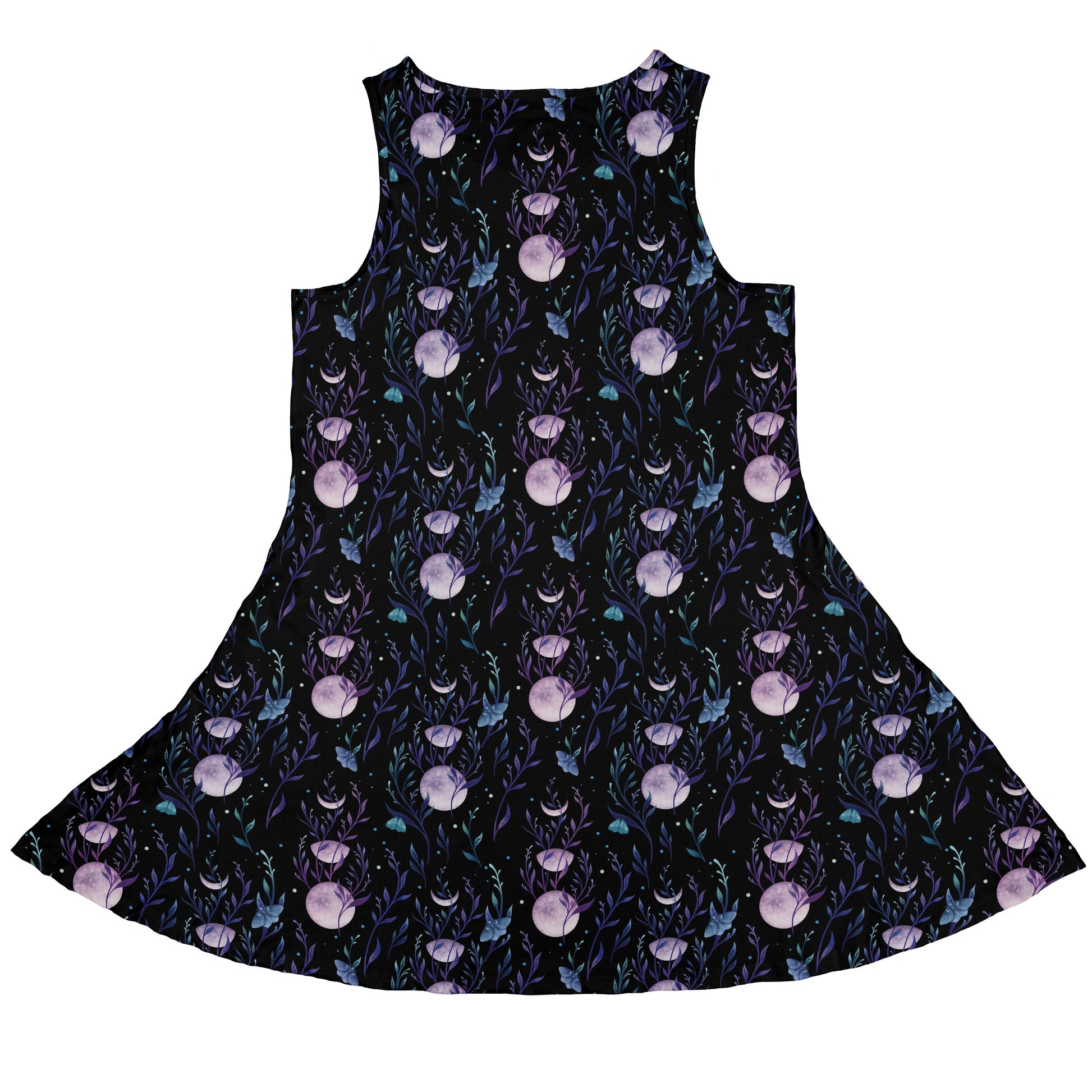 Moon Phase Garden Sleeveless Dress back