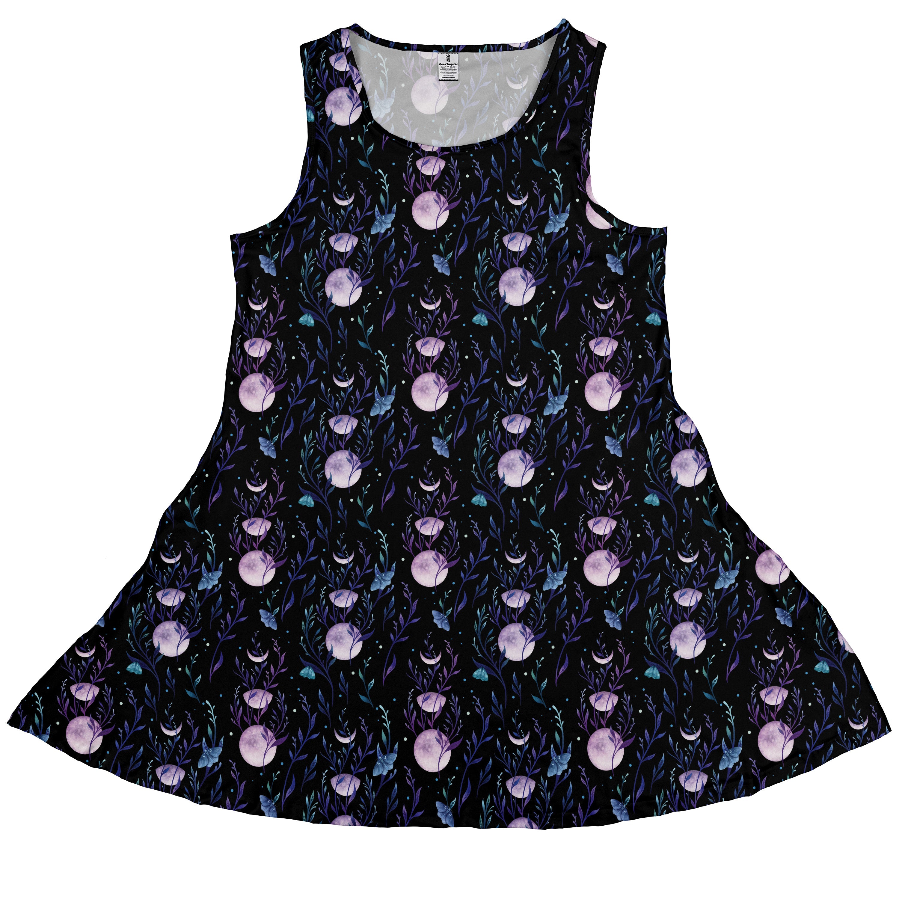 Moon Phase Garden Sleeveless Dress front