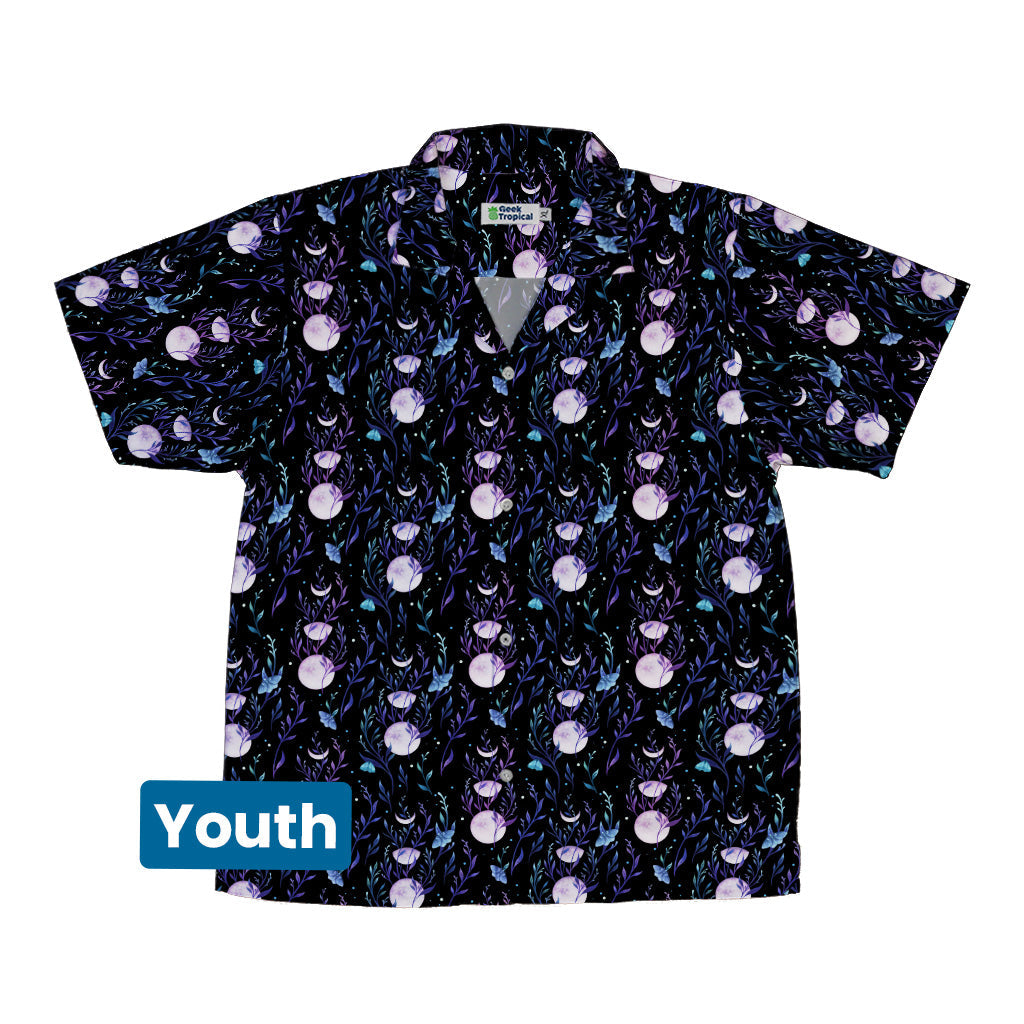 Moon Phase Garden Youth Hawaiian Shirt Front