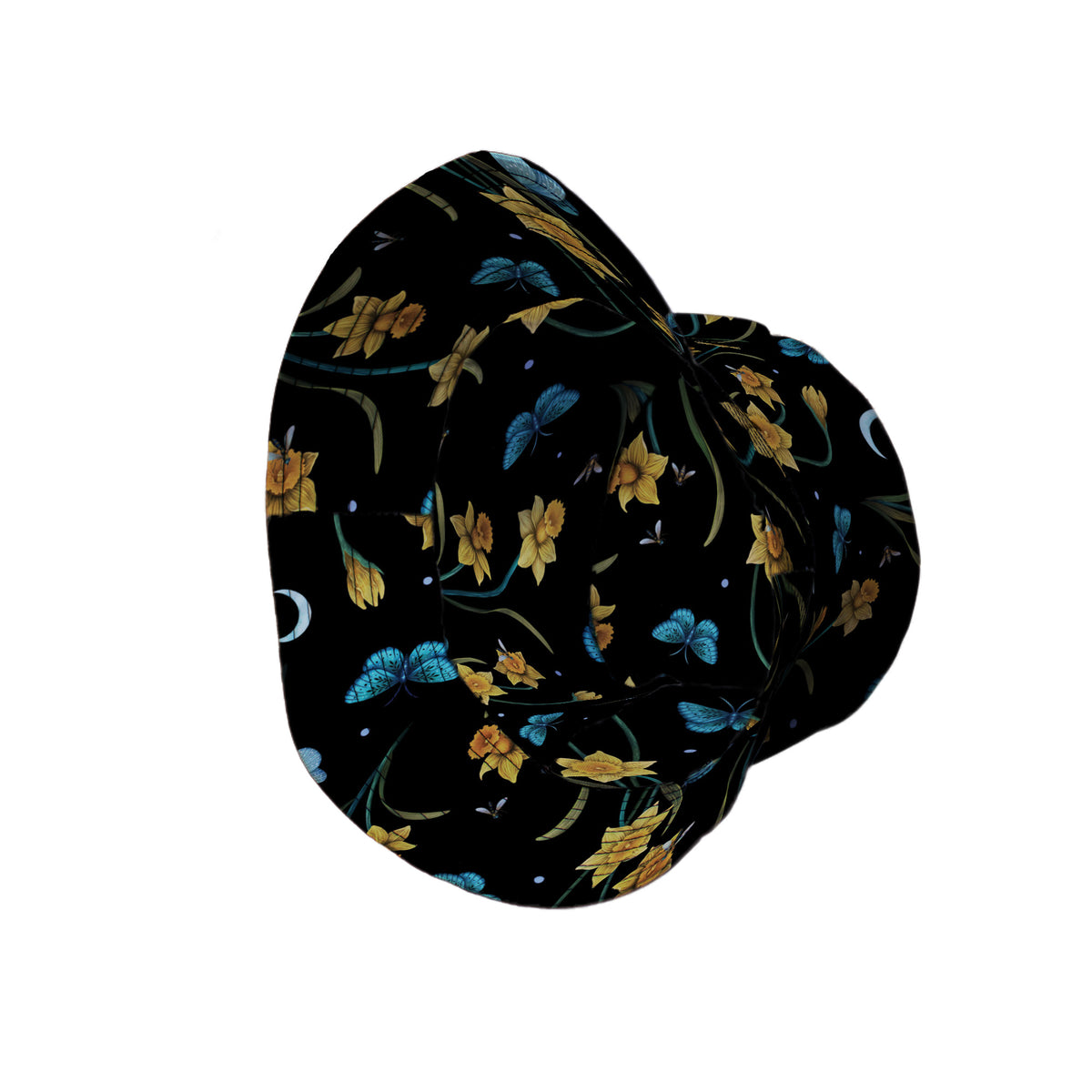 Moonlit Daffodil Garden Bucket Hat Side View
