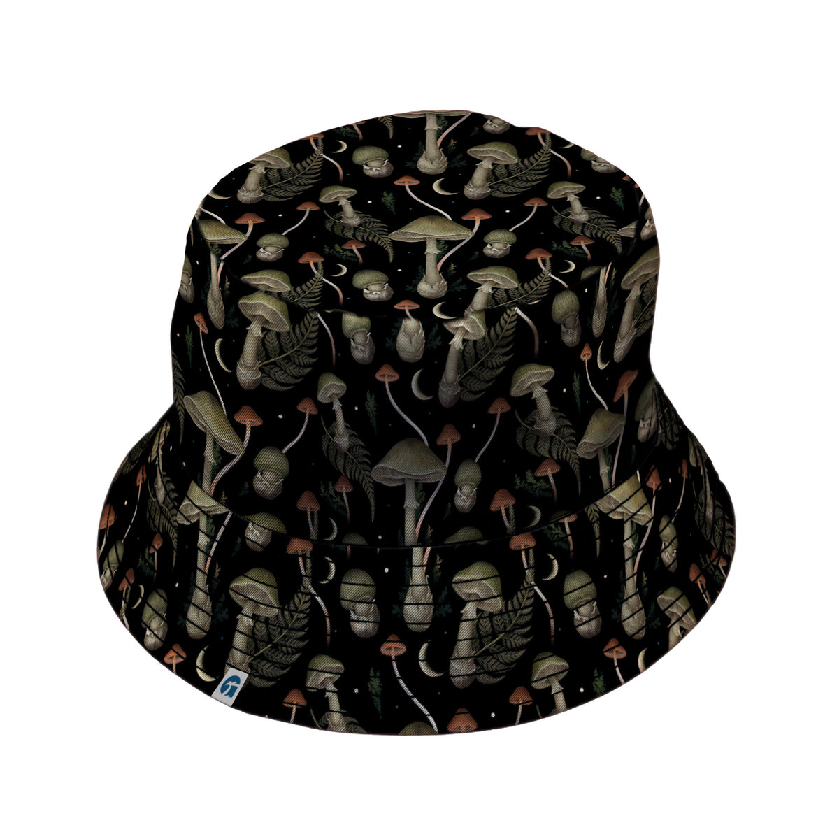 Moonlit Death Cap Bucket Hat Black Stitching
