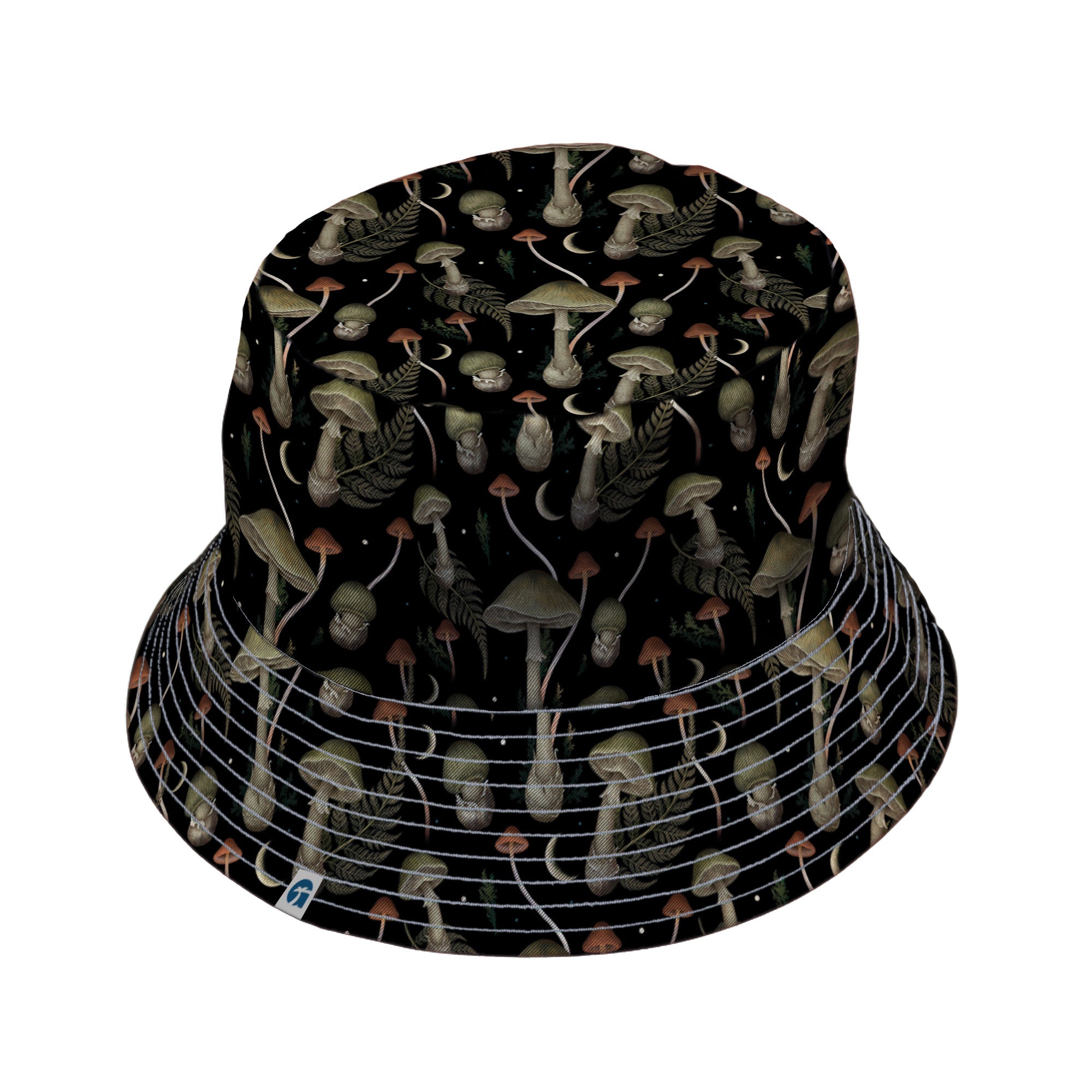 Moonlit Death Cap Bucket Hat Gray Stitching