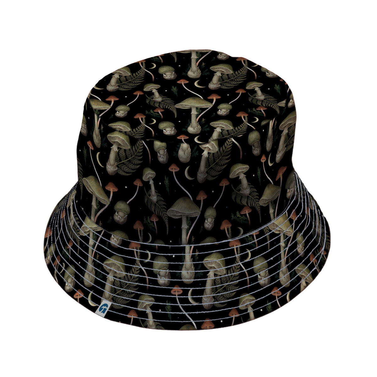 Moonlit Death Cap Bucket Hat Gray Stitching