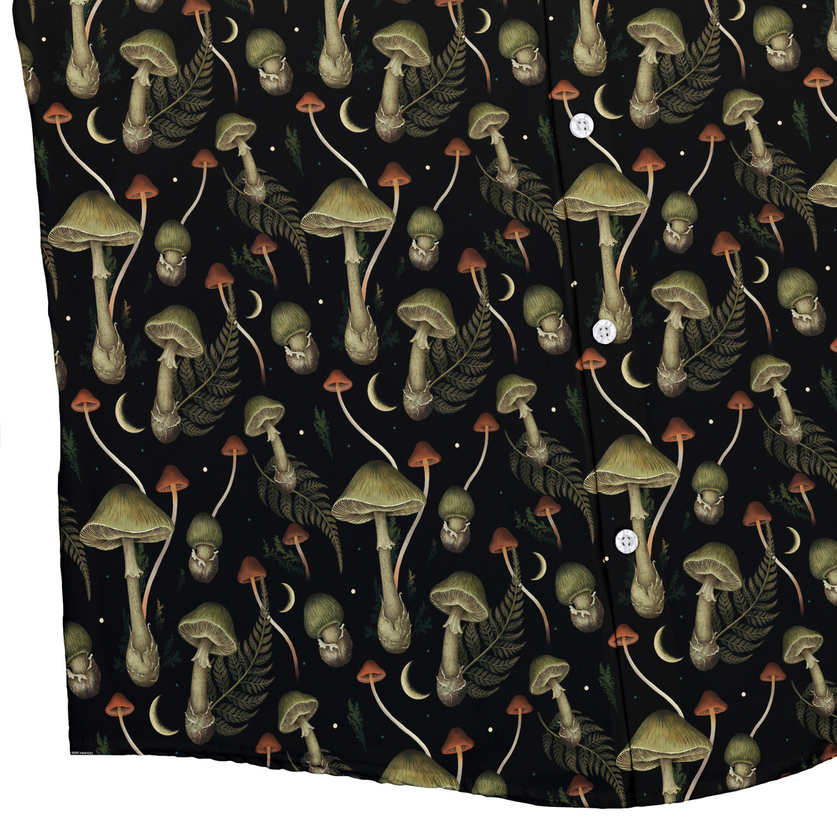 Moonlit Death Cap Button Up Shirt Bottom Corner