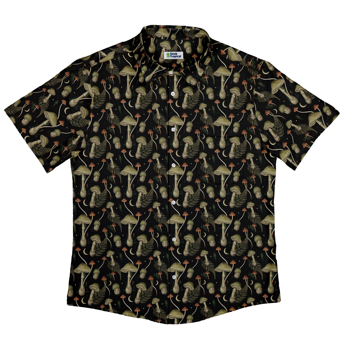 Moonlit Death Cap Button Up Shirt Flat Front