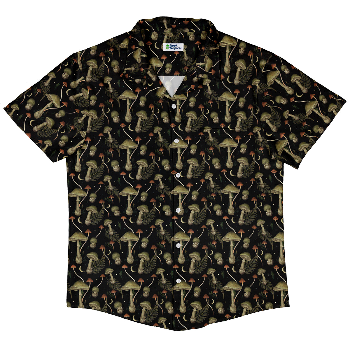 Moonlit Death Cap Button Up Shirt Hawaiian Front