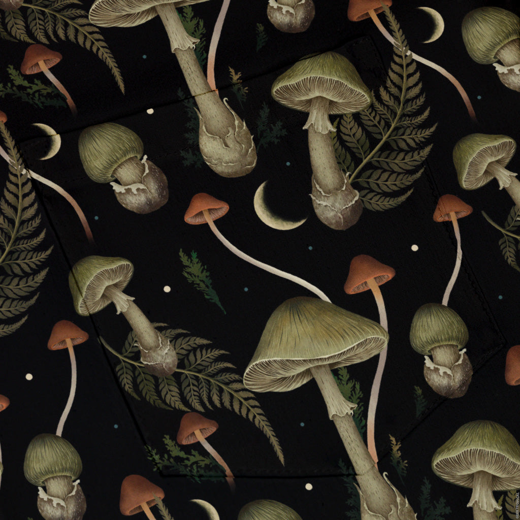 Moonlit Death Cap Button Up Shirt Pocket