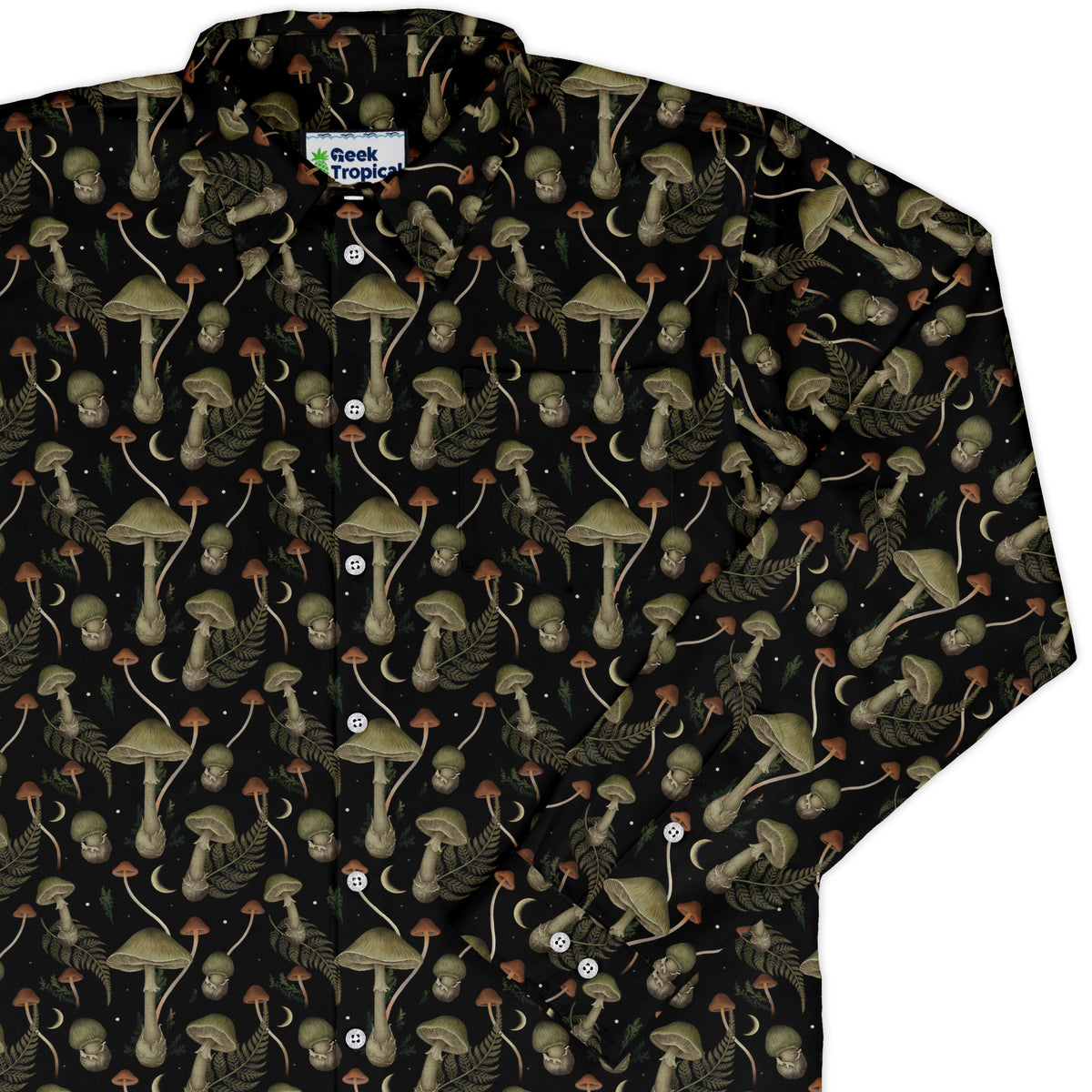 Moonlit Death Cap Long Sleeve Button Up Shirt cover