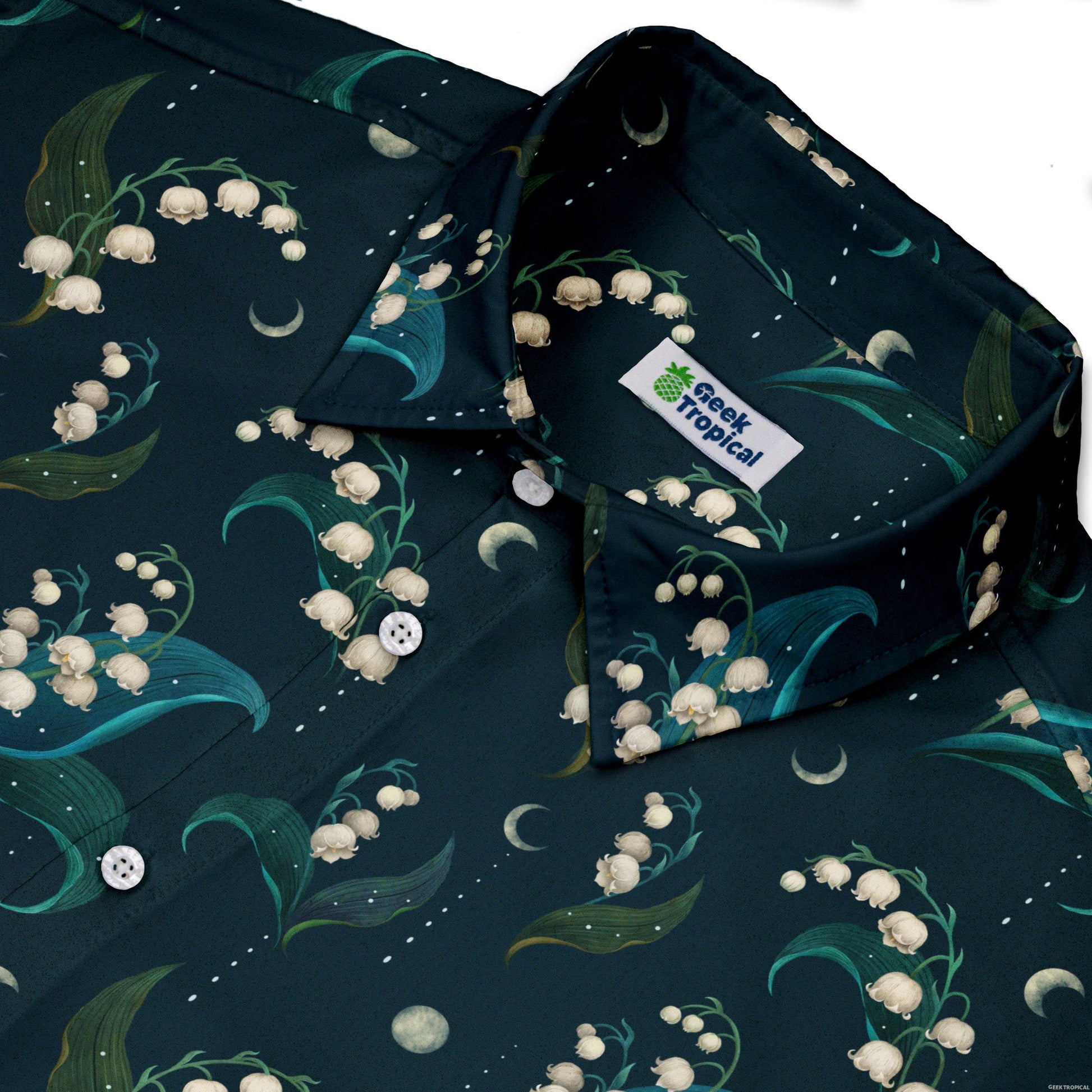 Moonlit Lily Button Up Shirt Neck