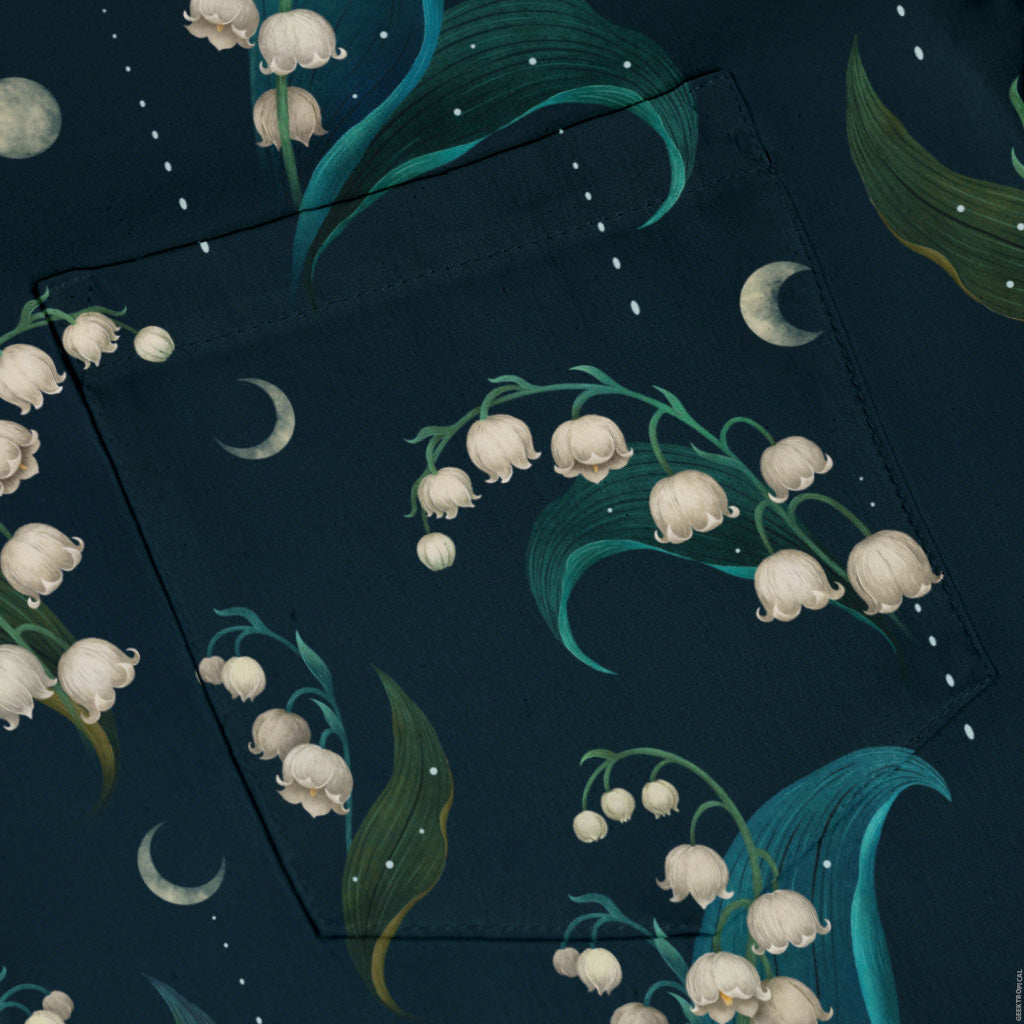 Moonlit Lily Button Up Shirt Pocket