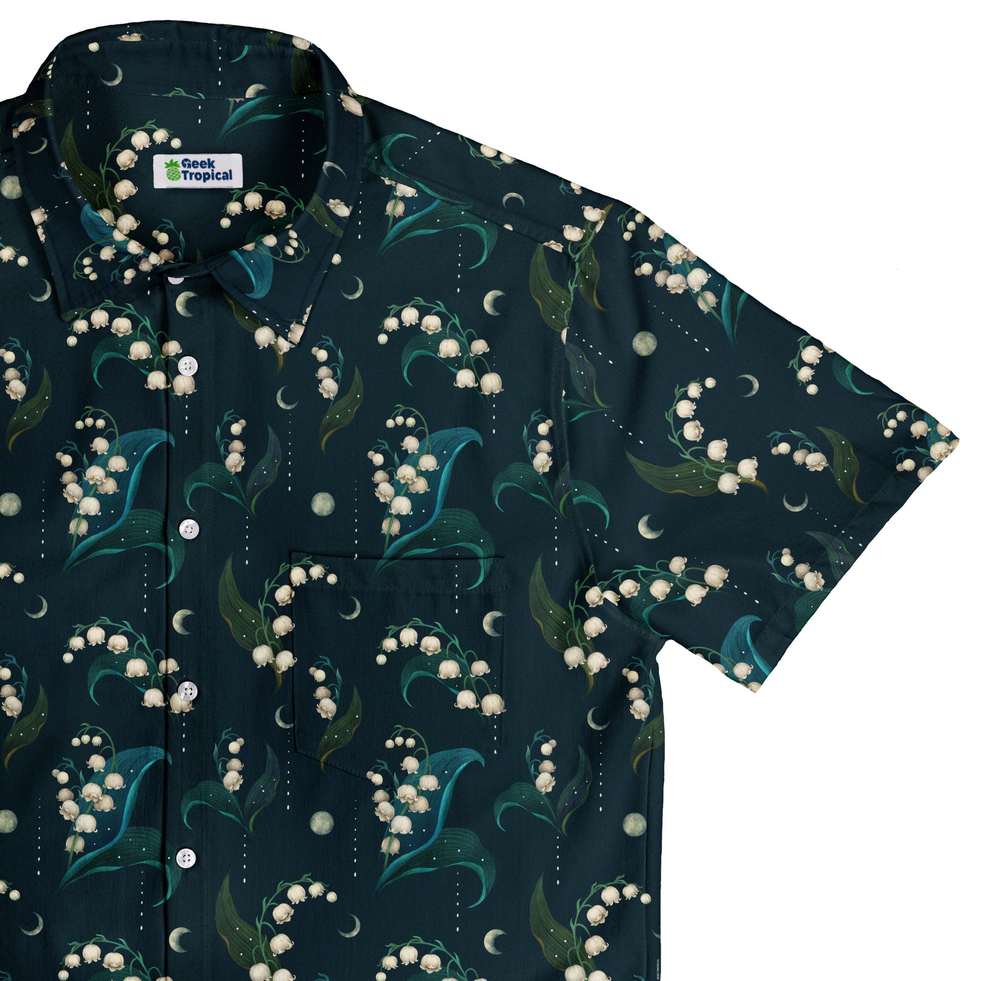 Moonlit Lily Button Up Shirt Top Corner