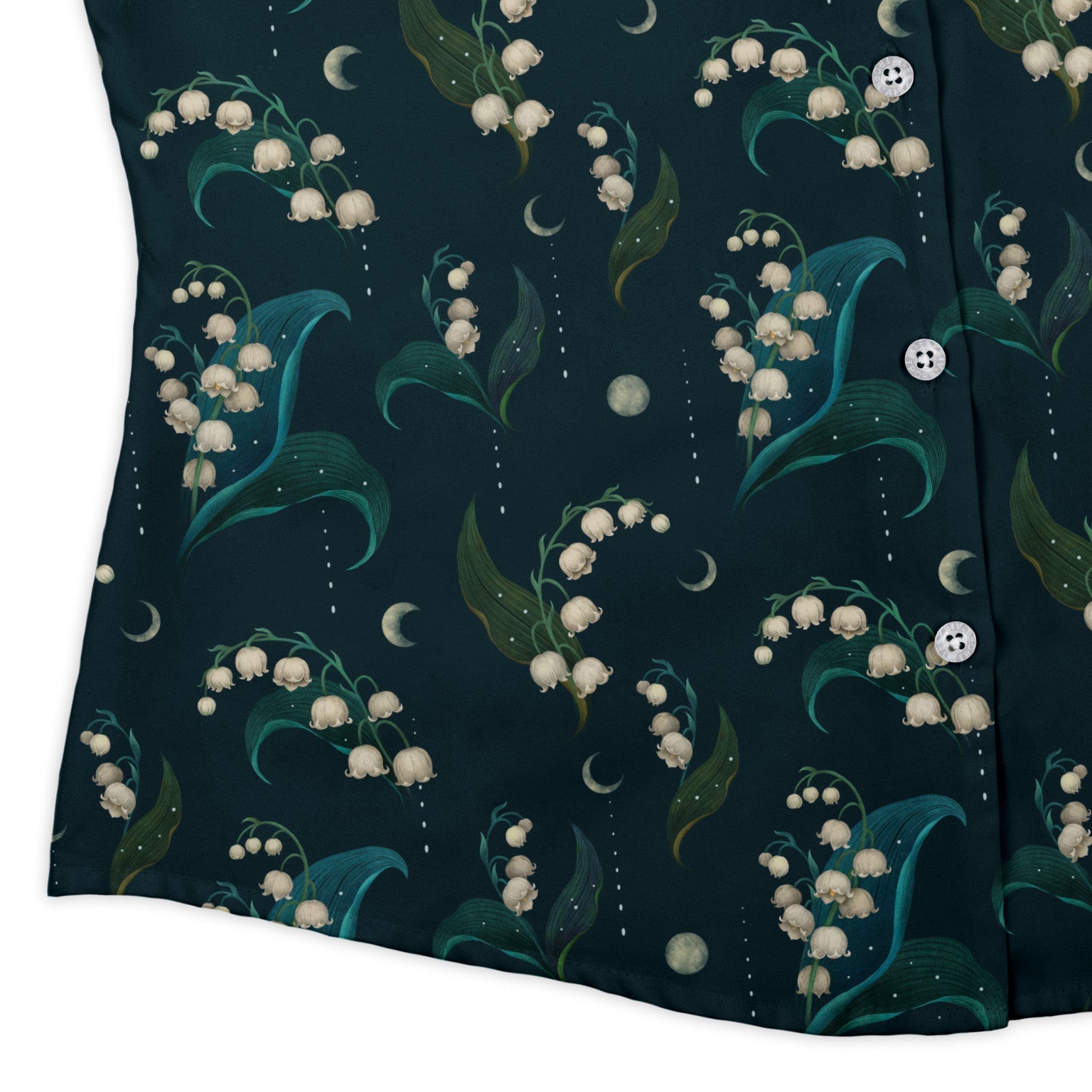 Moonlit Lily Curvy Button Up Shirt womens corner