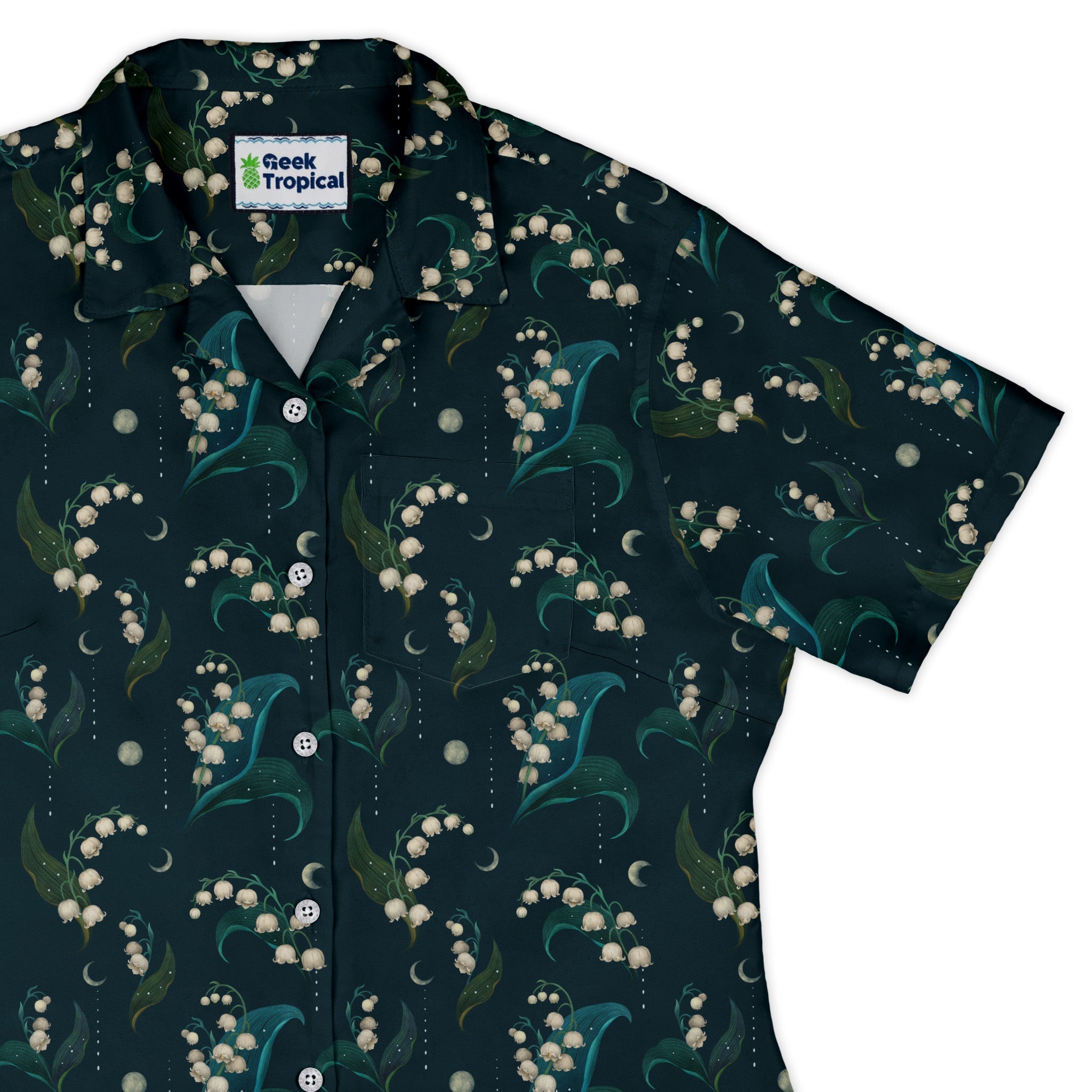 Moonlit Lily Curvy Button Up Shirt womens top right