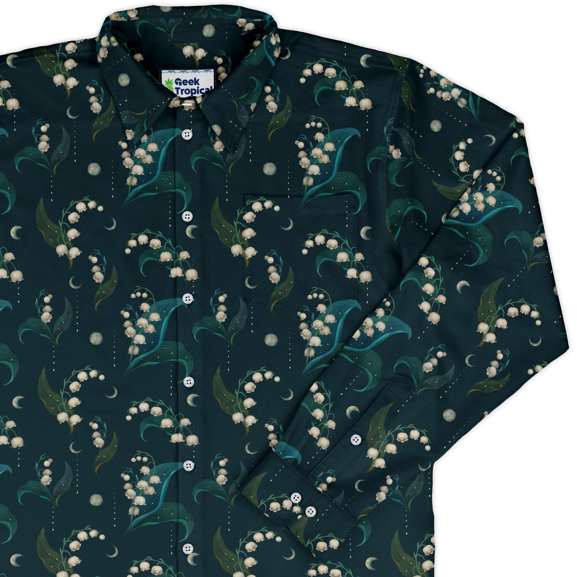 Moonlit Lily Long Sleeve Button Up Shirt cover