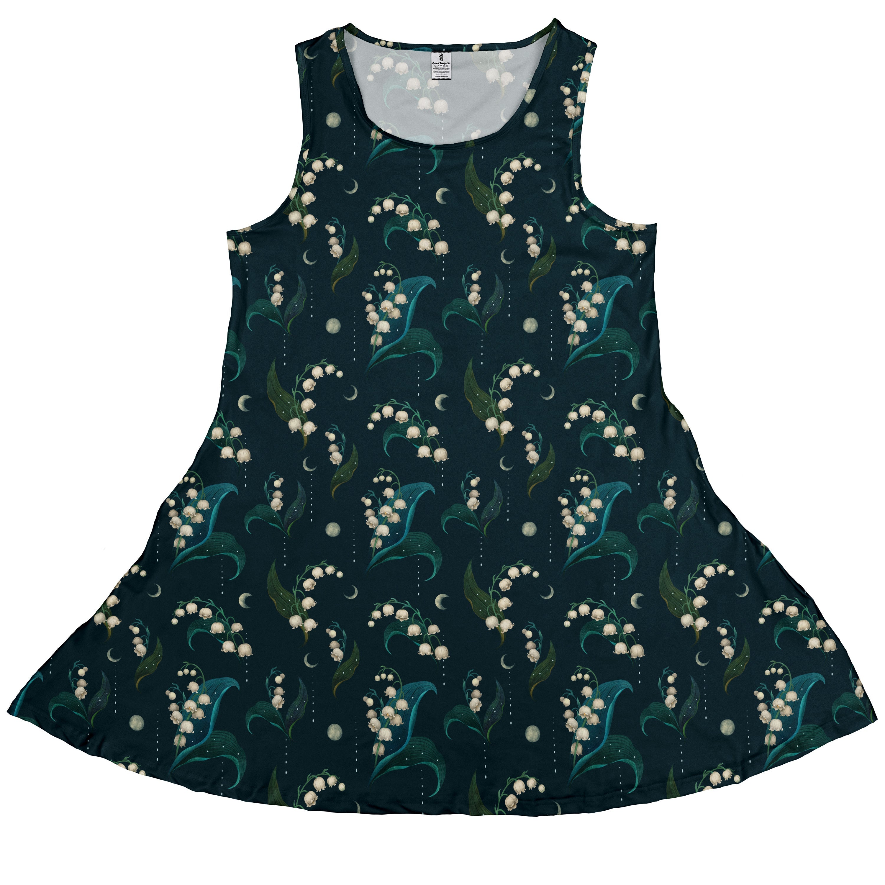 Moonlit Lily Sleeveless Dress front