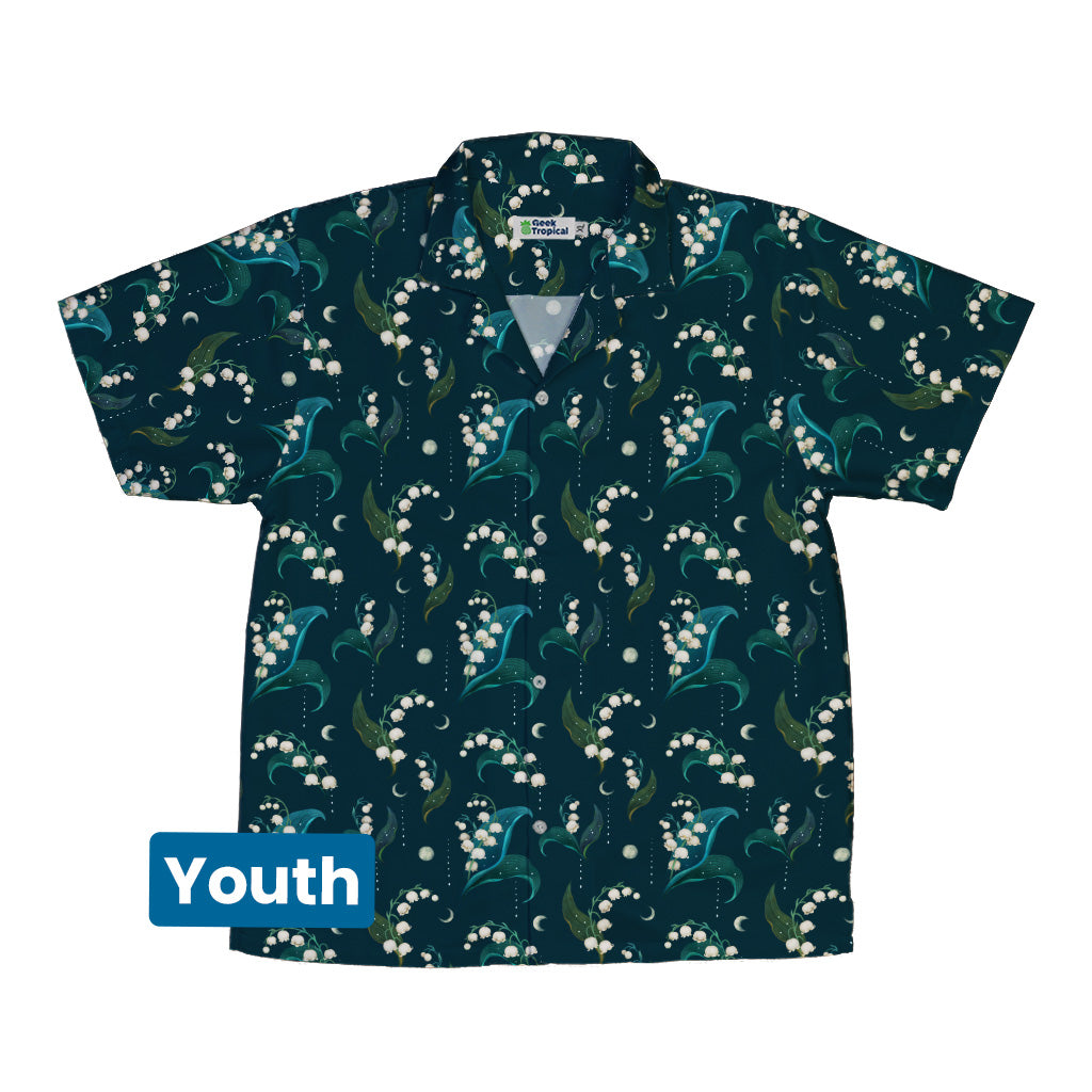 Moonlit Lily Youth Hawaiian Shirt Front