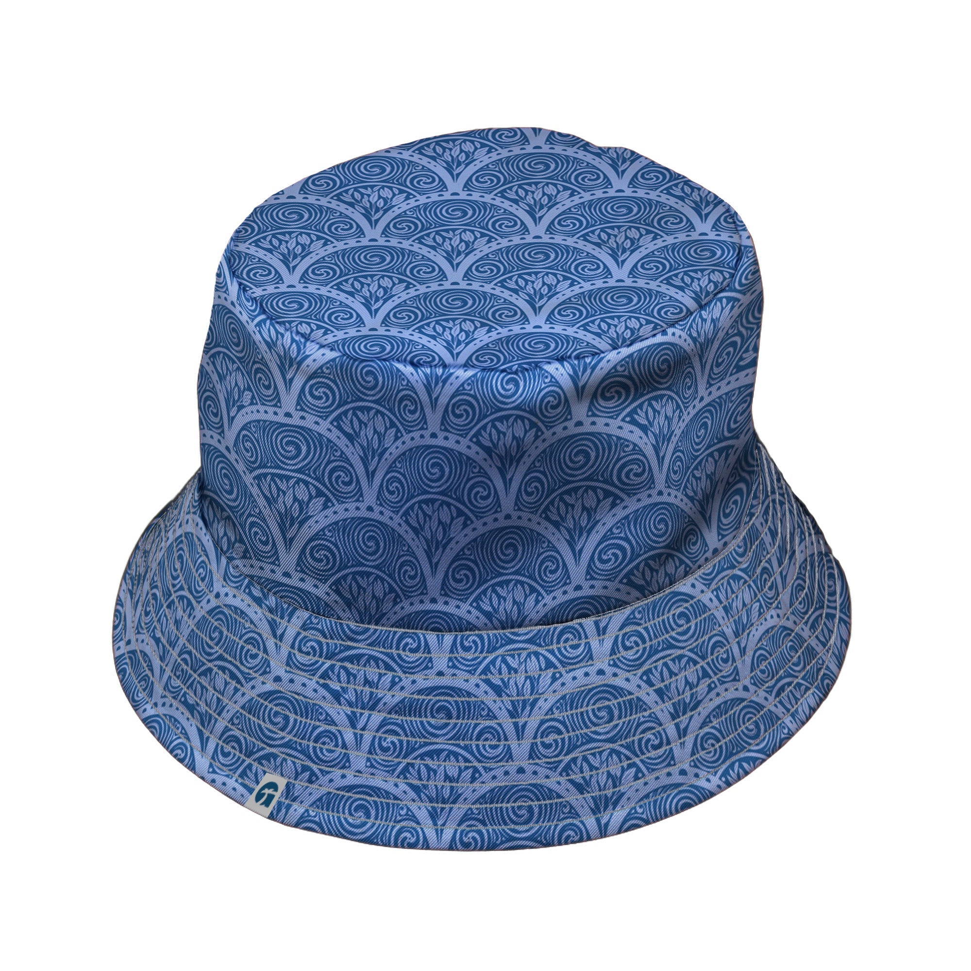 Moonlit Scallop Nouveau Blue Bucket Hat 2