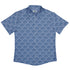 Moonlit Scallop Nouveau Blue Button Up Shirt Flat Front