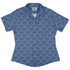 Moonlit Scallop Nouveau Blue Curvy Button Up Shirt womens front