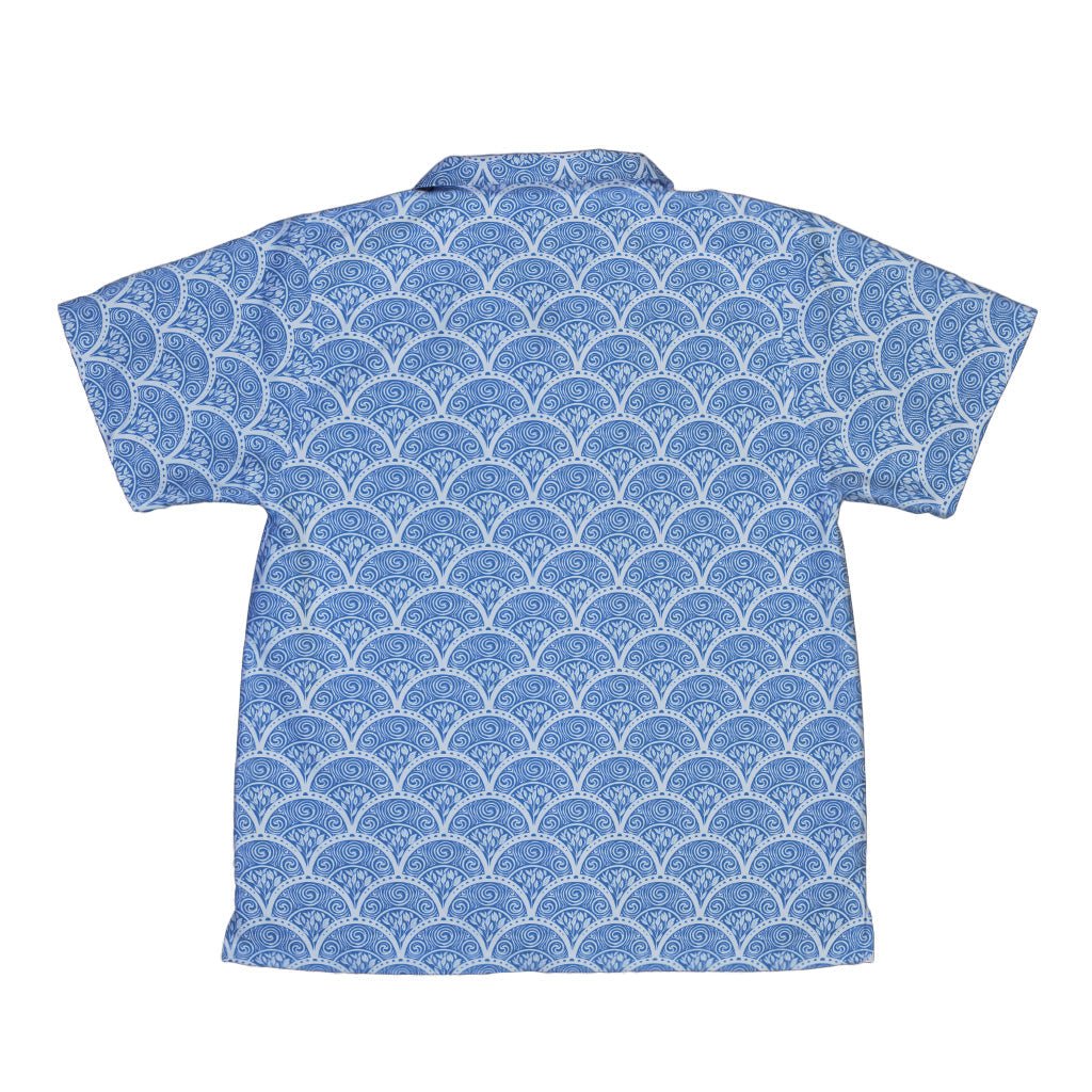 Moonlit Scallop Nouveau Blue Youth Hawaiian Shirt 2