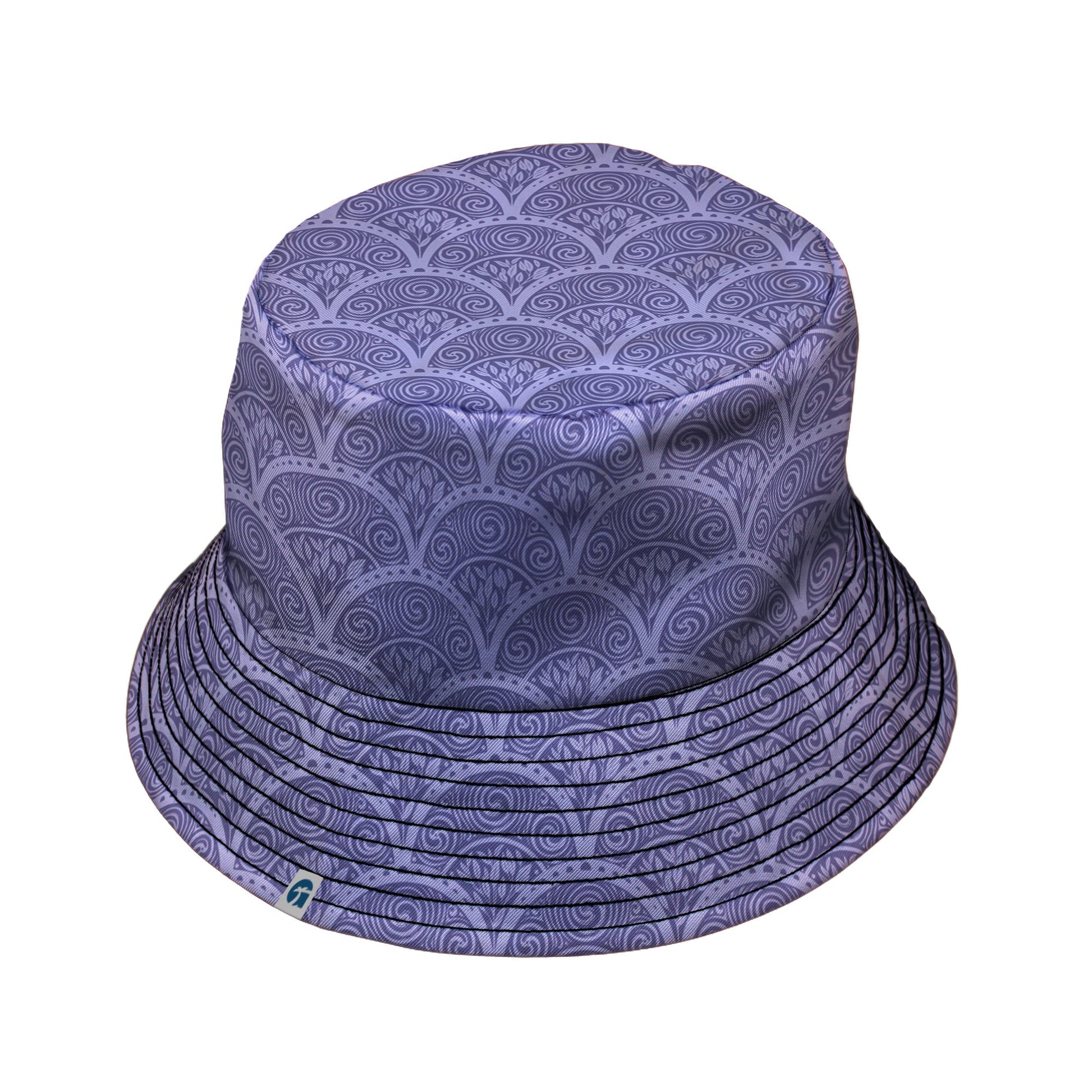 Moonlit Scallop Nouveau Lilac Bucket Hat Black Stitching