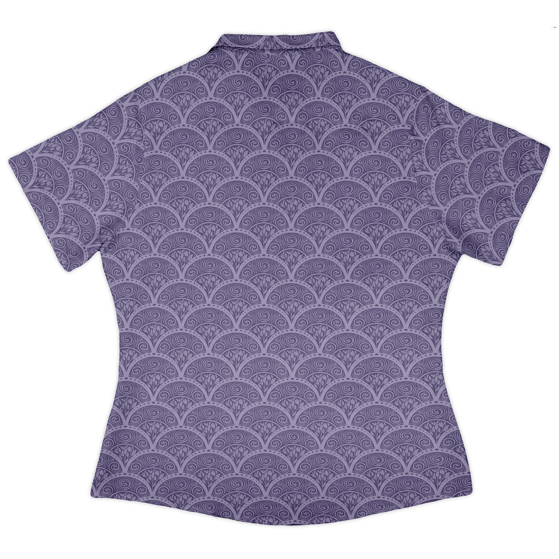 Moonlit Scallop Nouveau Lilac Curvy Button Up Shirt womens back