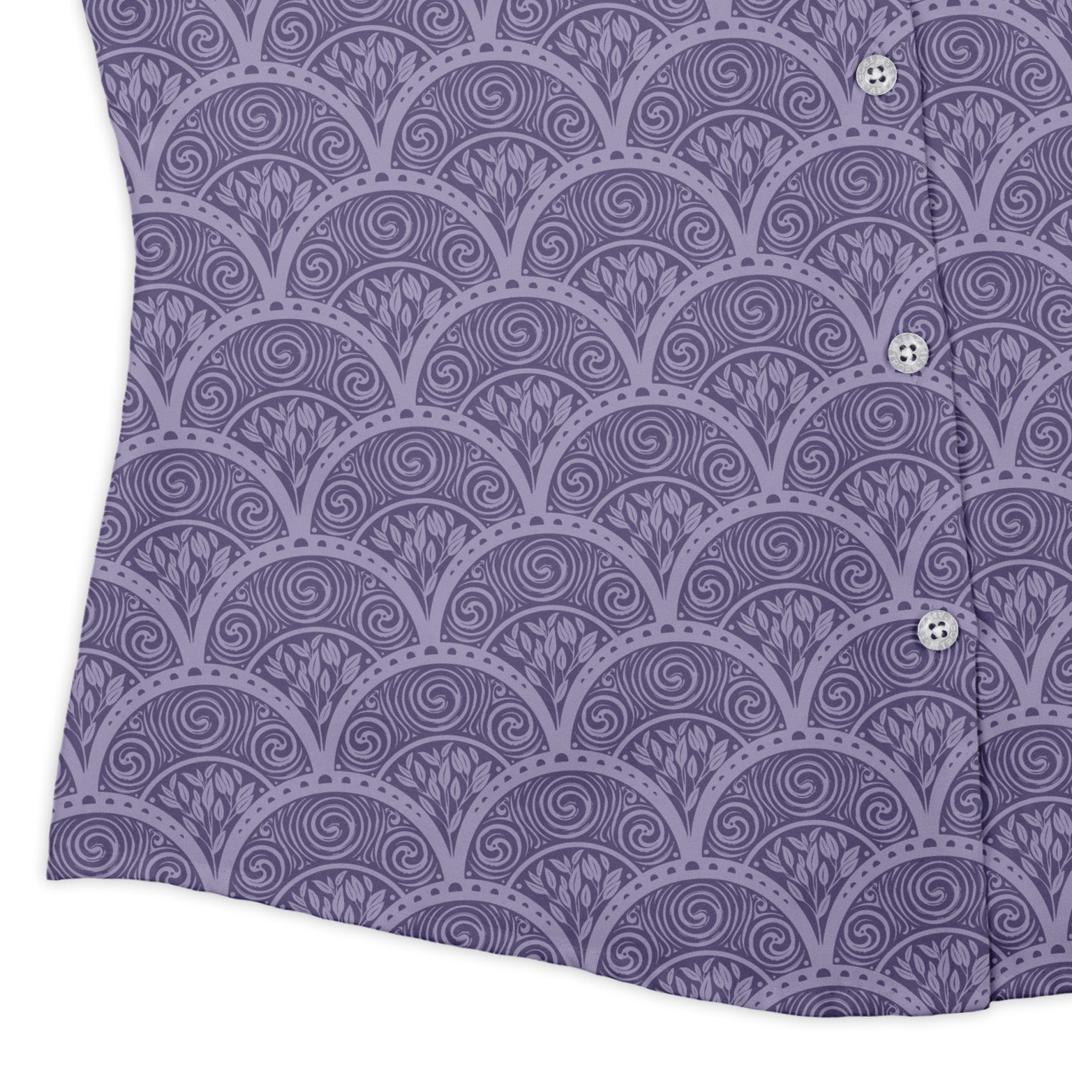 Moonlit Scallop Nouveau Lilac Curvy Button Up Shirt womens corner