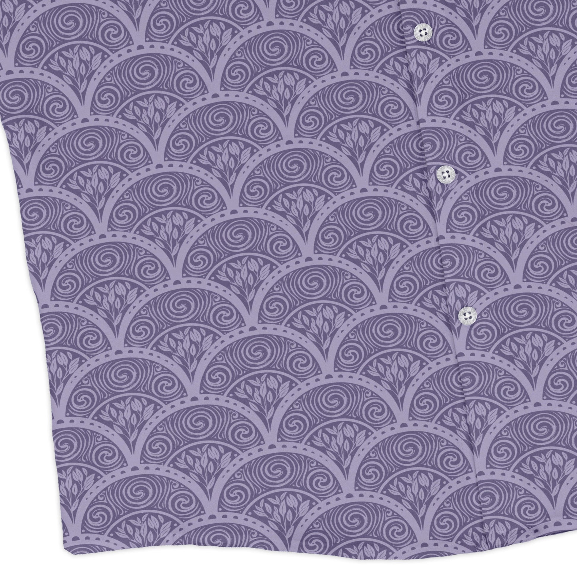 Moonlit Scallop Nouveau Lilac Long Sleeve Button Up Shirt corner