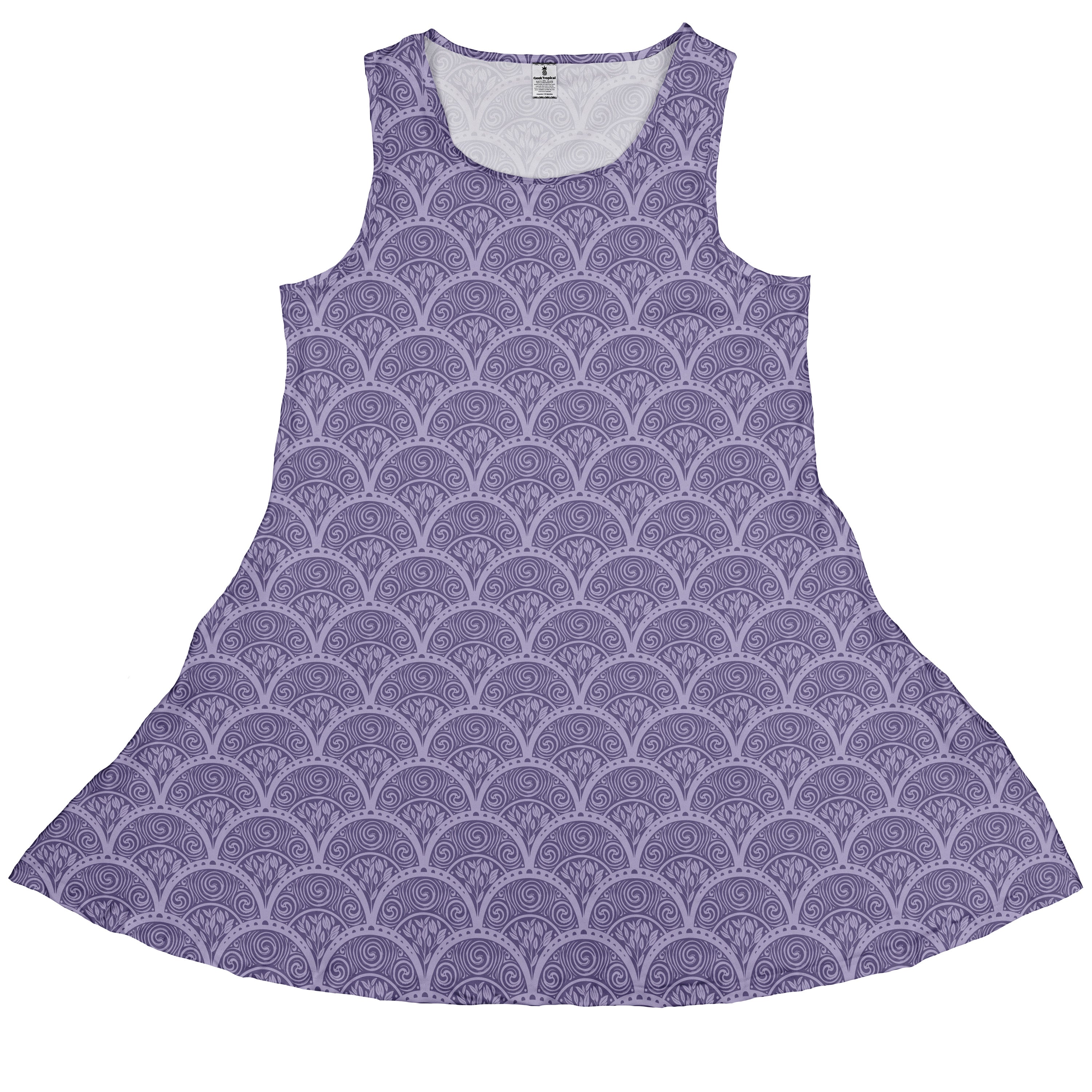 Moonlit Scallop Nouveau Lilac Sleeveless Dress front