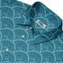 Moonlit Scallop Nouveau Teal Button Up Shirt Neck