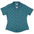 Moonlit Scallop Nouveau Teal Curvy Button Up Shirt womens front
