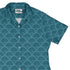Moonlit Scallop Nouveau Teal Curvy Button Up Shirt womens top right