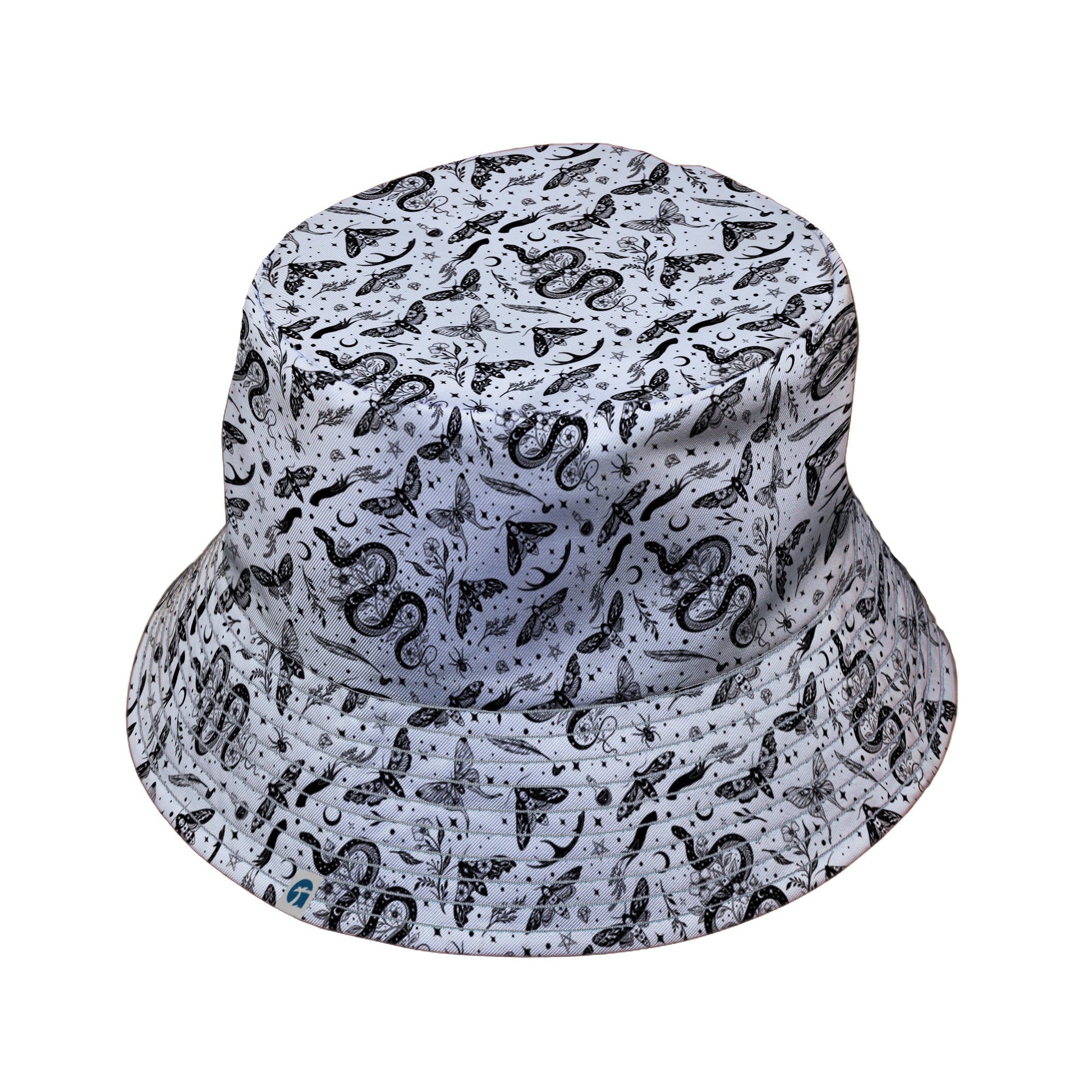 Moonlit Serpent Bucket Hat Gray Stitching