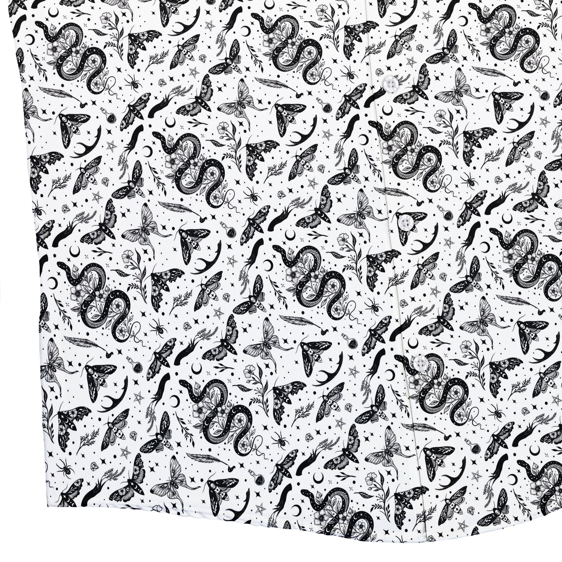 Moonlit Serpent Button Up Shirt Bottom Corner