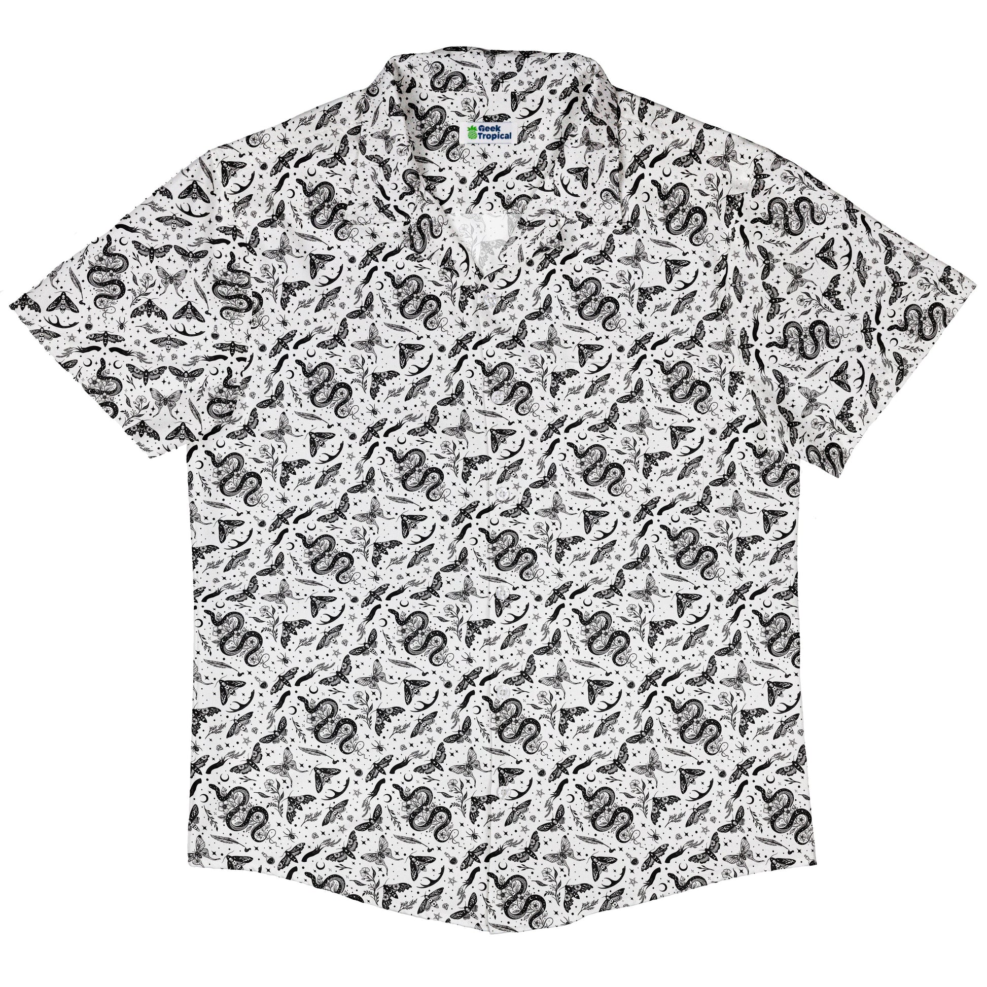 Moonlit Serpent Button Up Shirt Hawaiian Front