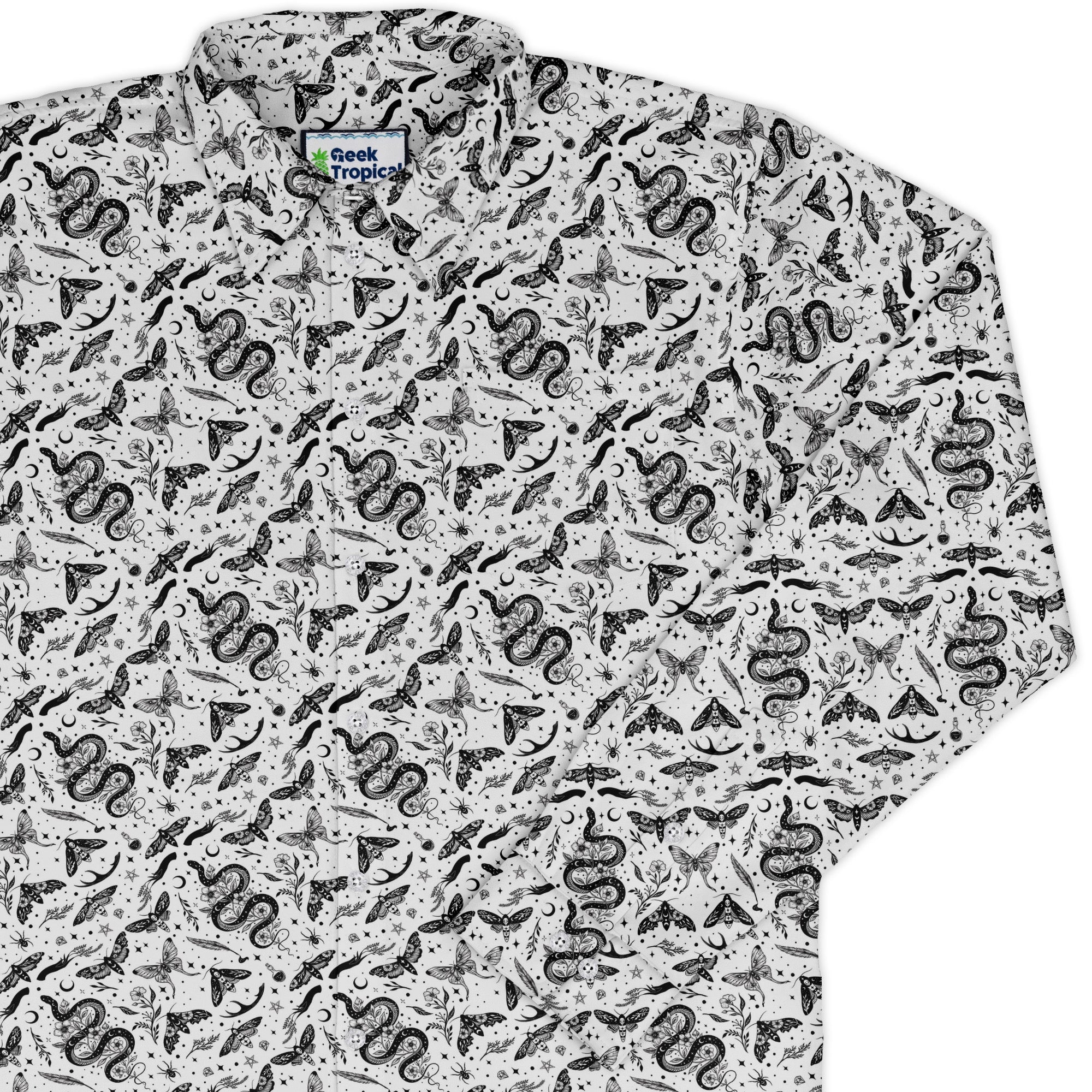 Moonlit Serpent Long Sleeve Button Up Shirt cover