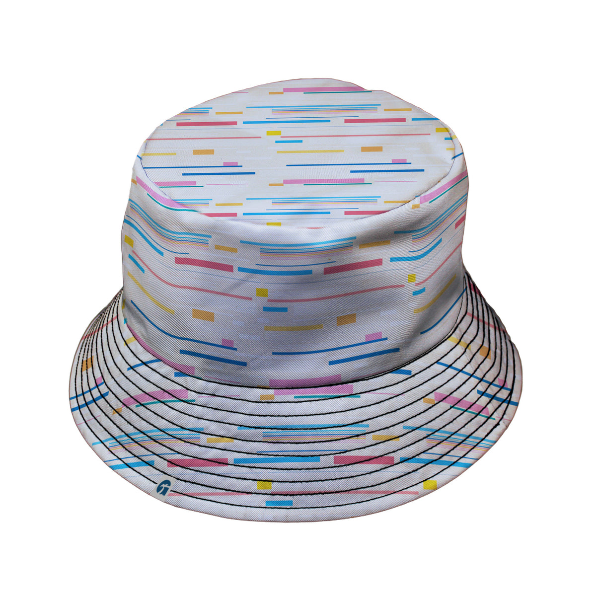 Morse Code Pastel Bucket Hat Black Stitching