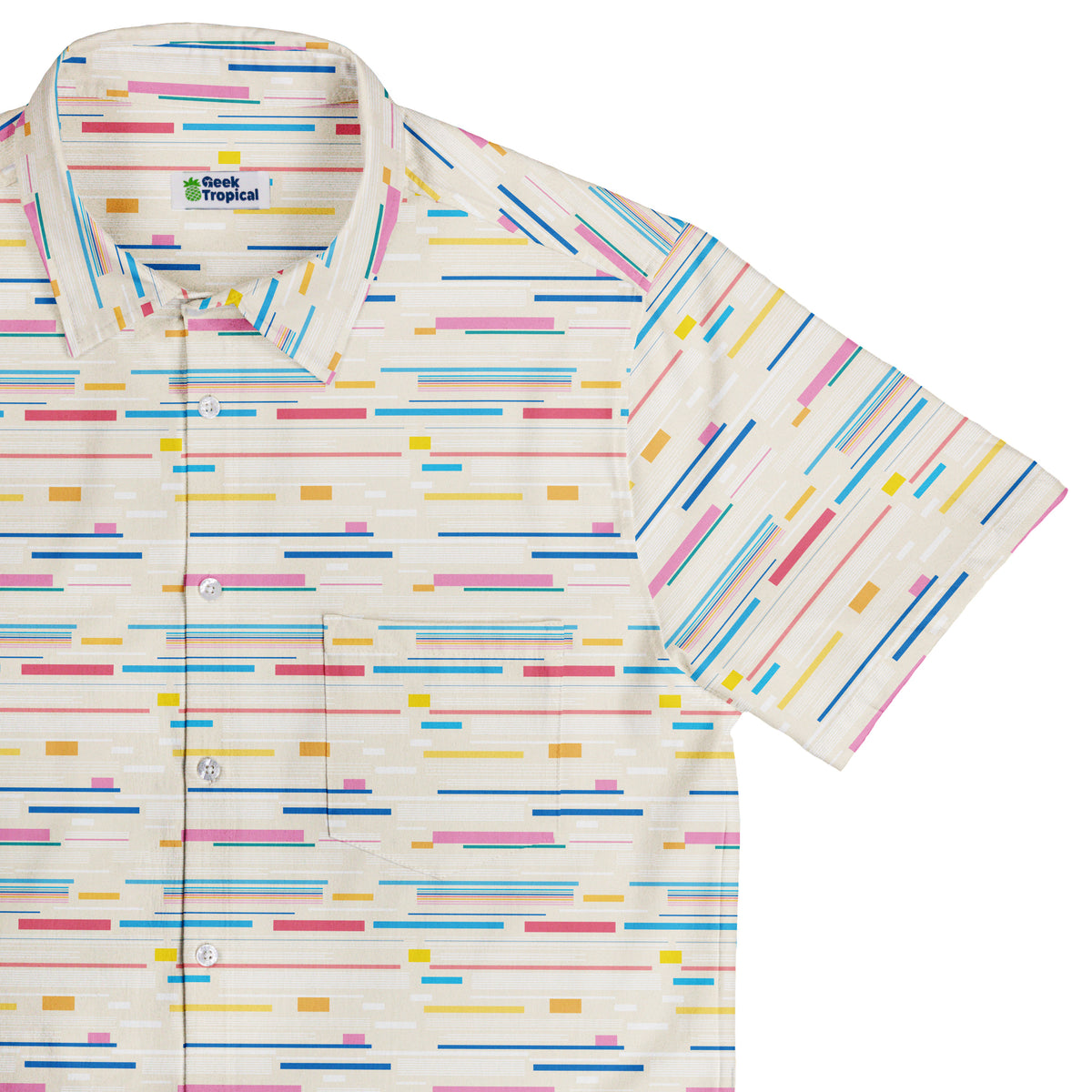 Morse Code Pastel Button Up Shirt Top Corner