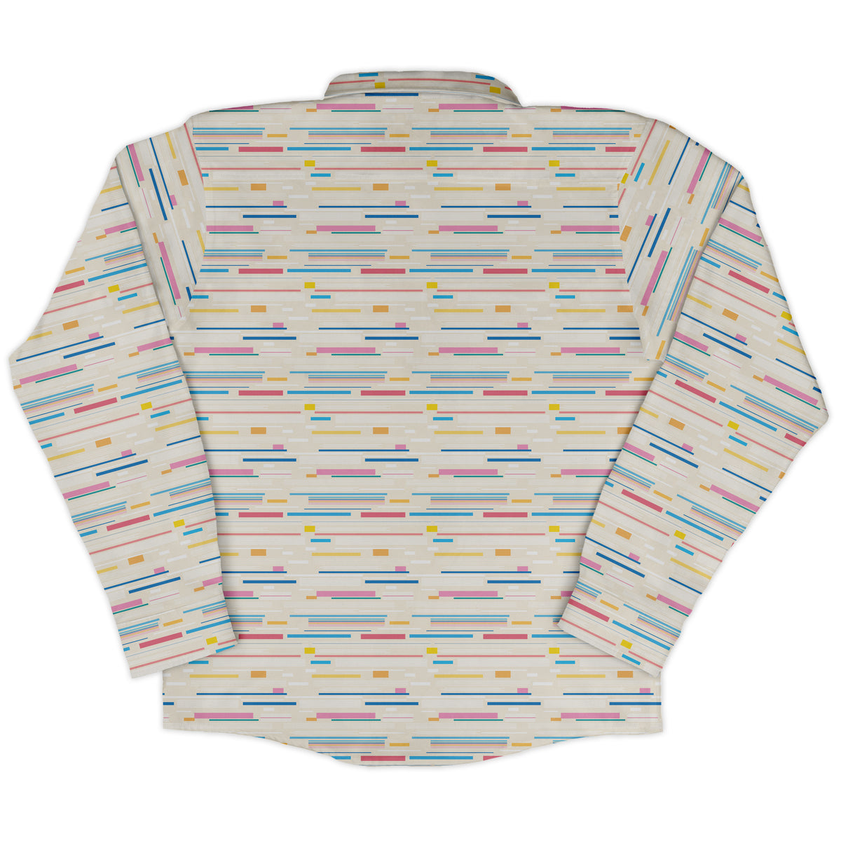 Morse Code Pastel Long Sleeve Button Up Shirt back