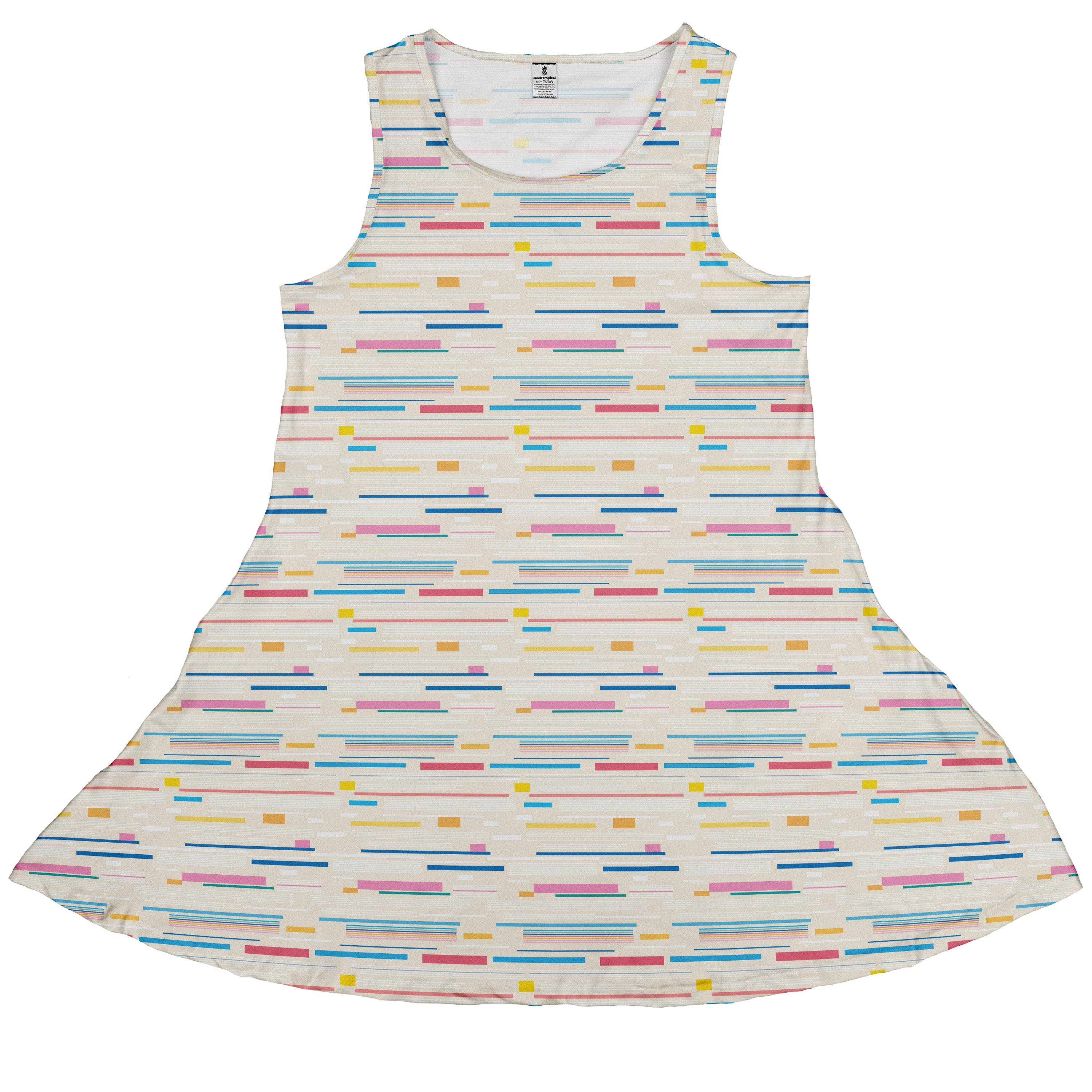 Morse Code Pastel Sleeveless Dress front