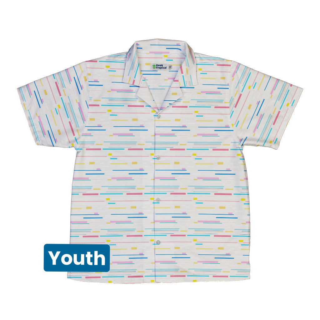 Morse Code Pastel Youth Hawaiian Shirt Front