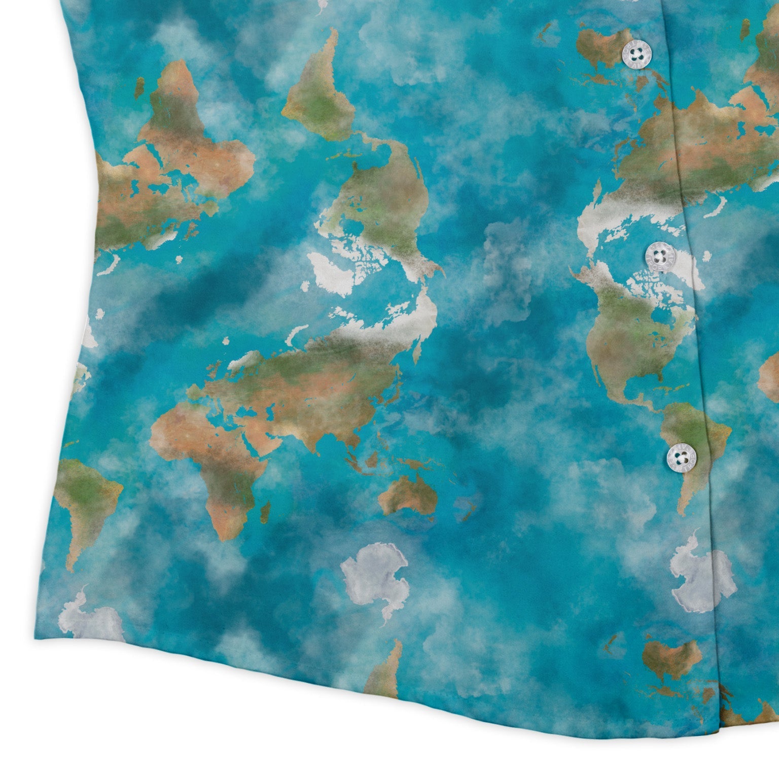 Mother Earth Curvy Button Up Shirt Geek Nerd Designs by Nathan outer space & astronaut print Q3